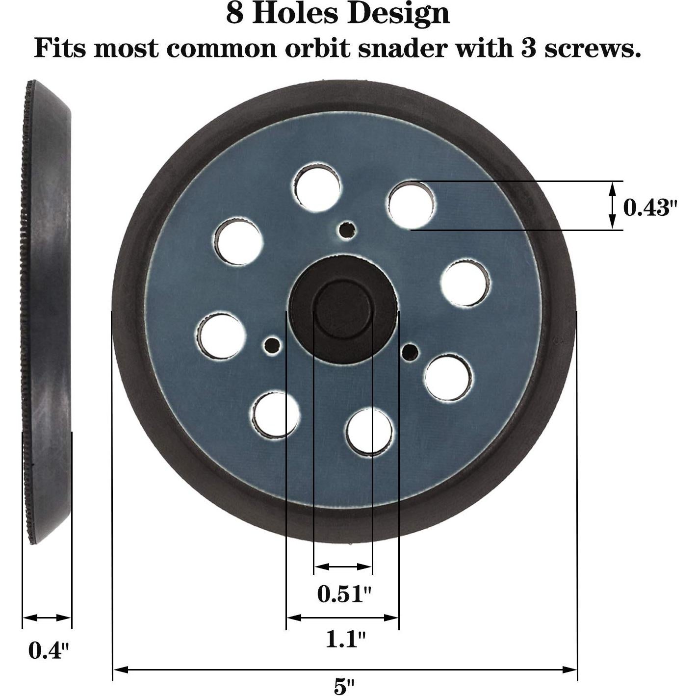 10 Almohadillas de Lijado 12.7cm 8 Agujeros AxPower