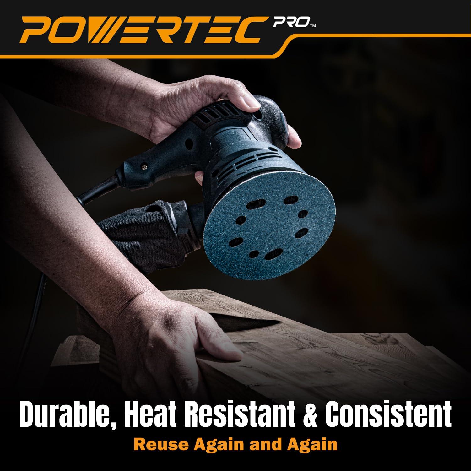 Discos de Lijado 5" POWERTEC PRO Grano 40/60/80/120/220