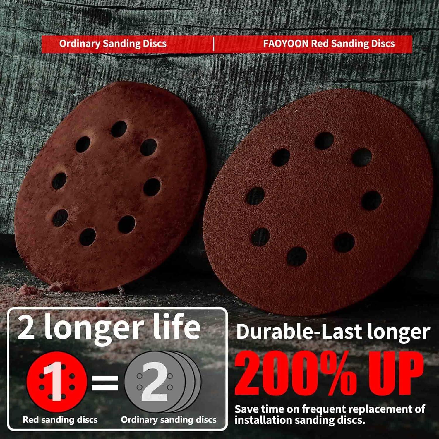 Discos de Lijado 12,7 cm Faoyoon 100 Pcs Granos Variados