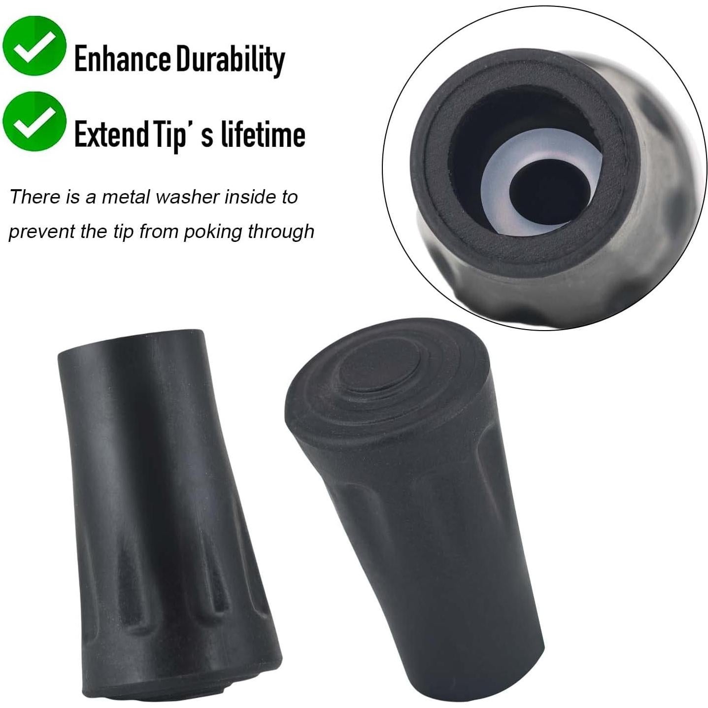 Puntas de Bastón de Senderismo Wrzbest 6 Piezas Goma y Plástico