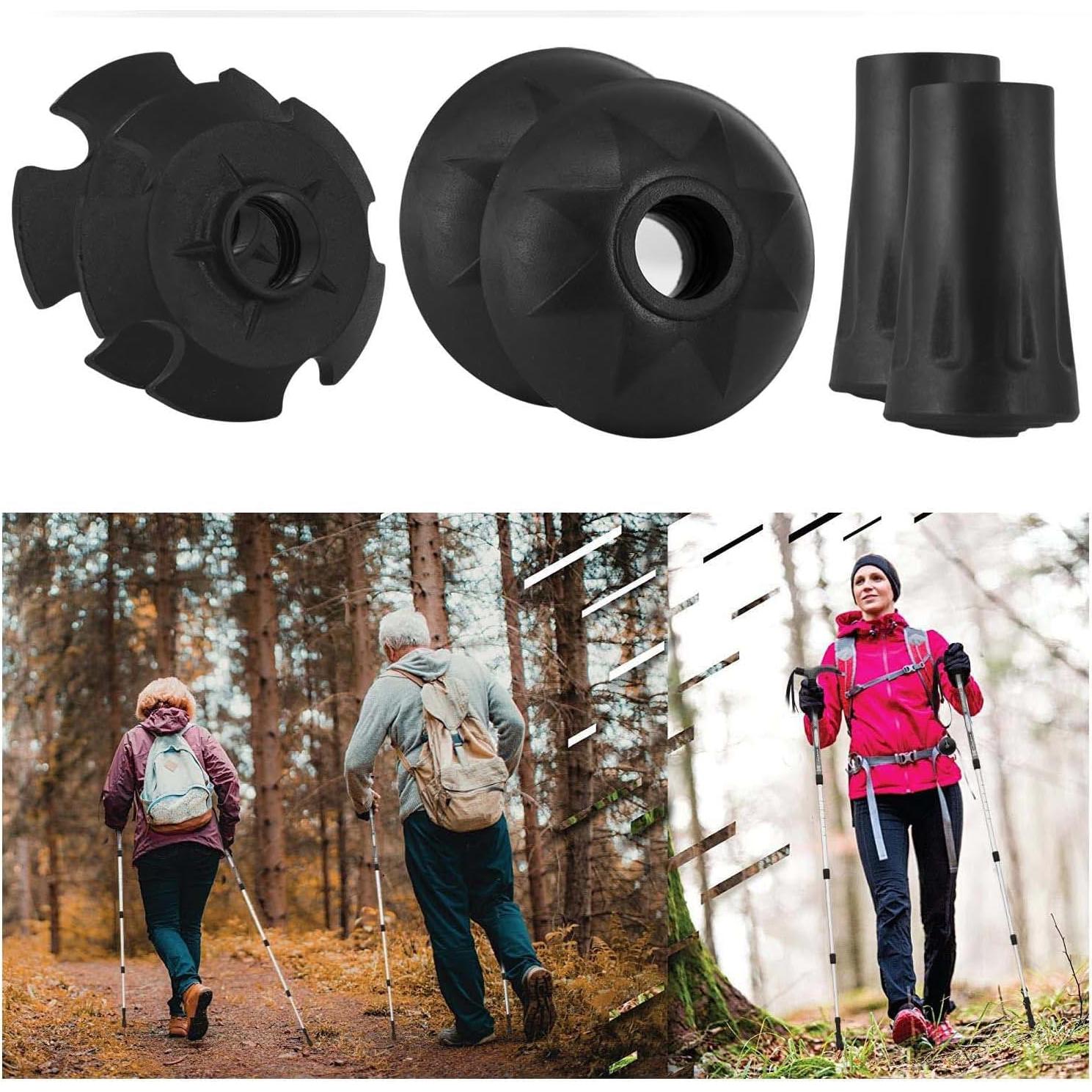 Puntas de Bastón de Senderismo Wrzbest 6 Piezas Goma y Plástico