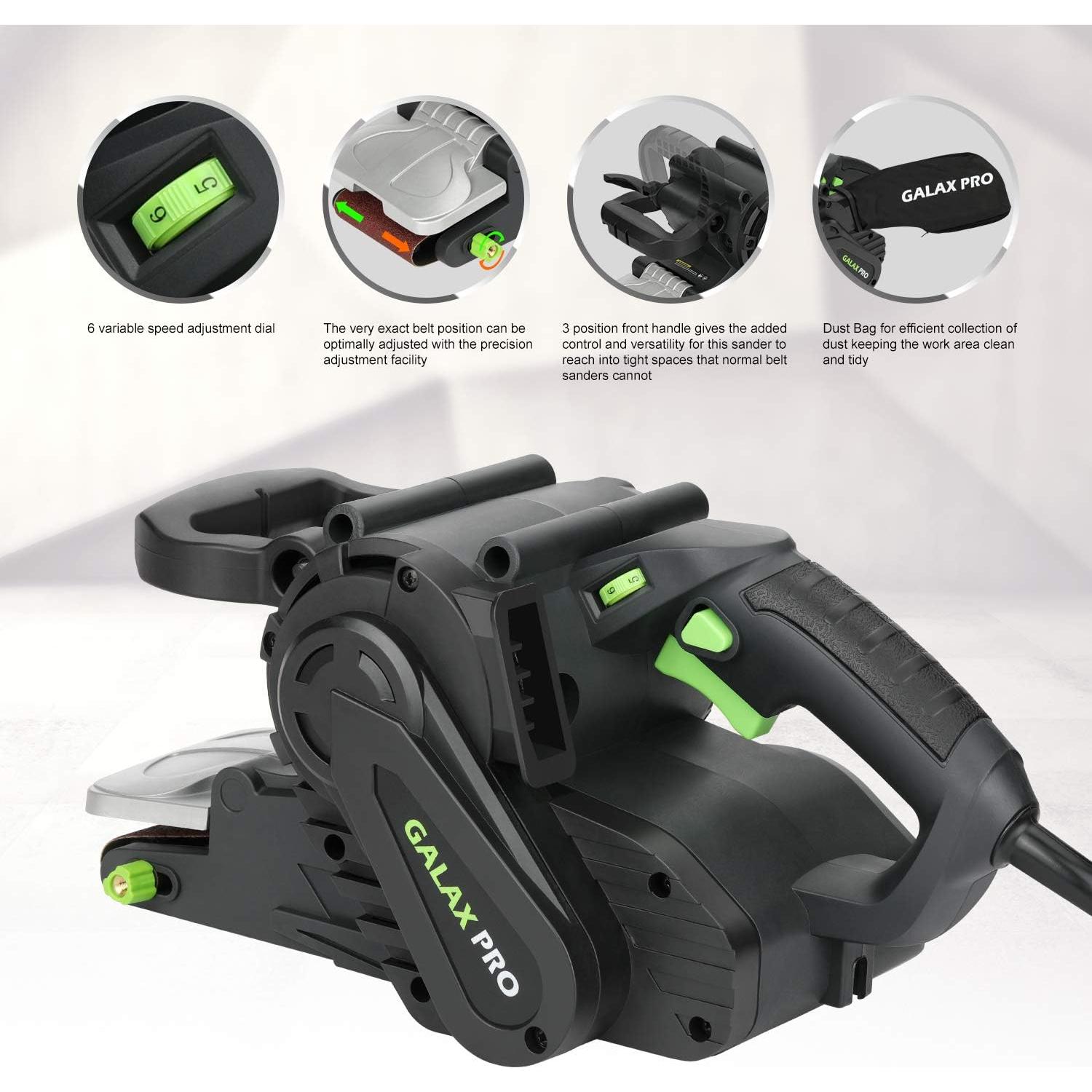 Lijadora de Banda GALAX PRO 8A 120-380RPM 5 Correas P80