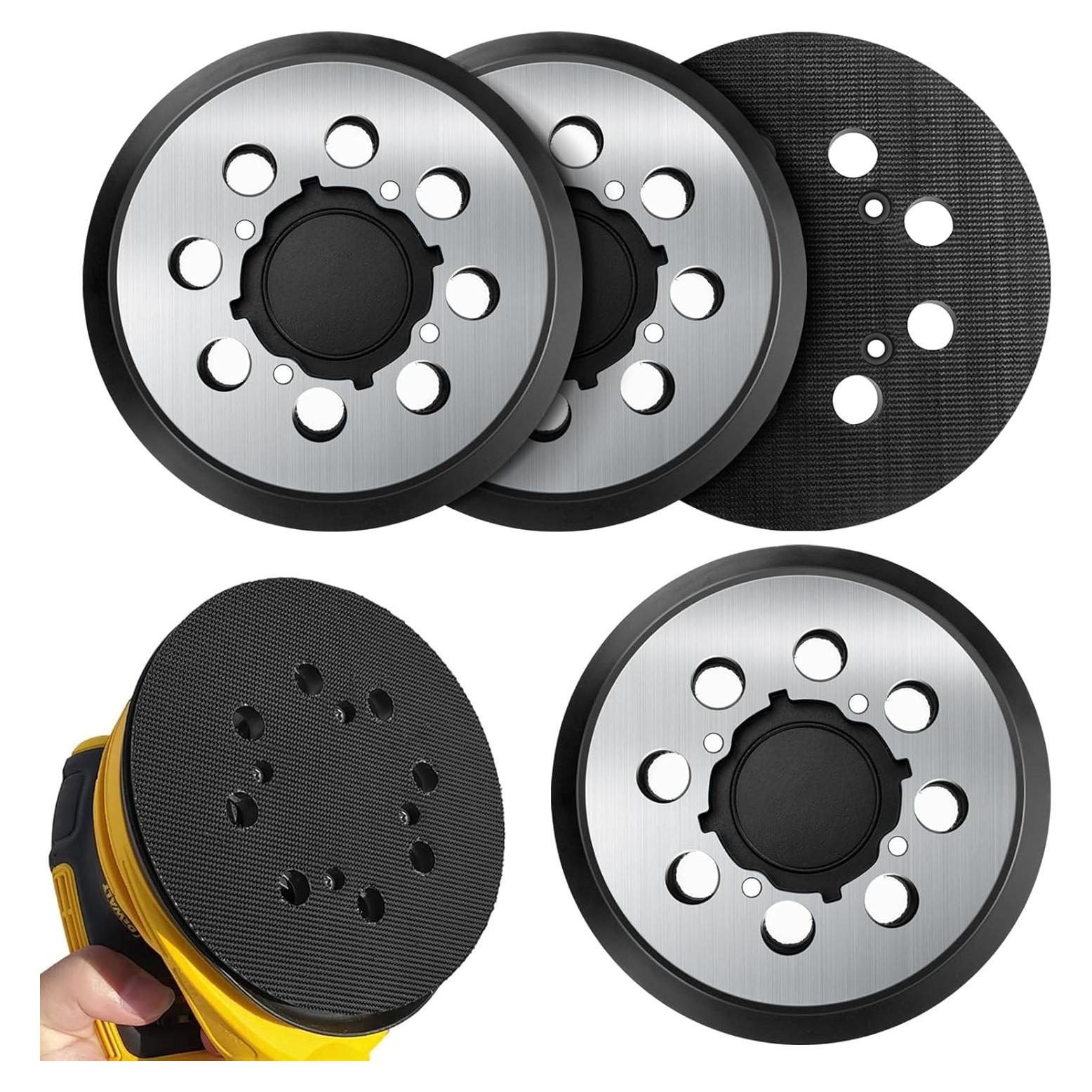 Paquete de 4 almohadillas DEWALT 5" con 8 agujeros