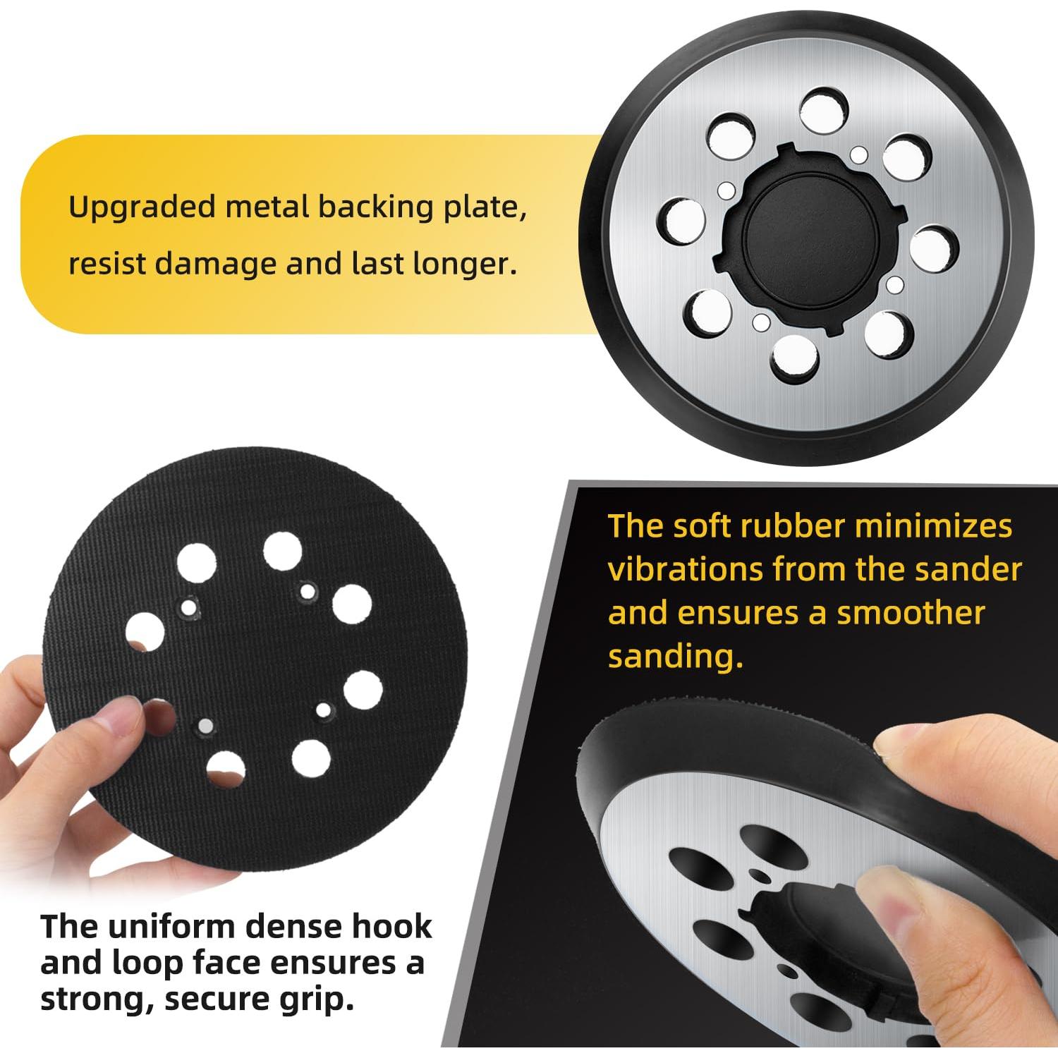 Paquete de 4 almohadillas DEWALT 5" con 8 agujeros