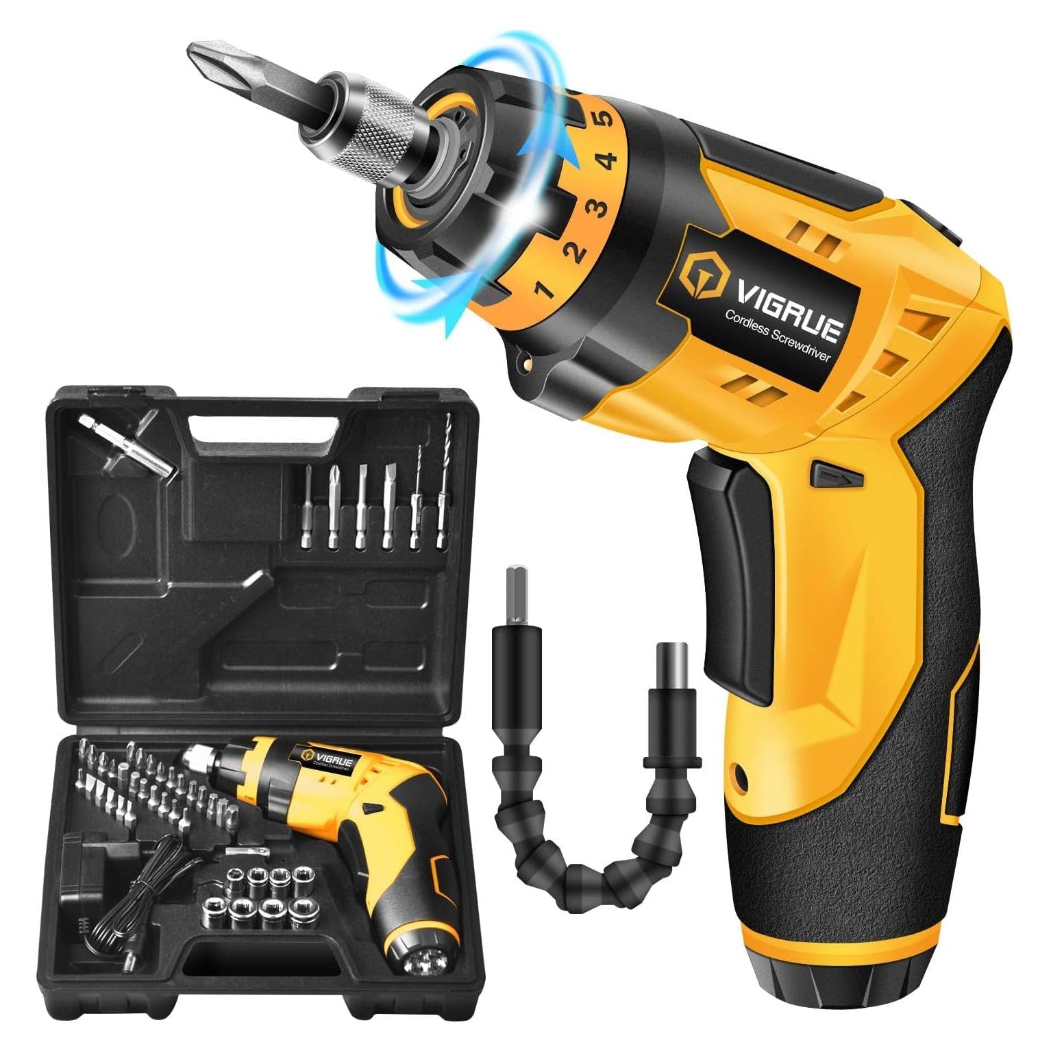 Destornillador Inalámbrico VIGRUE 4V con 48 Accesorios