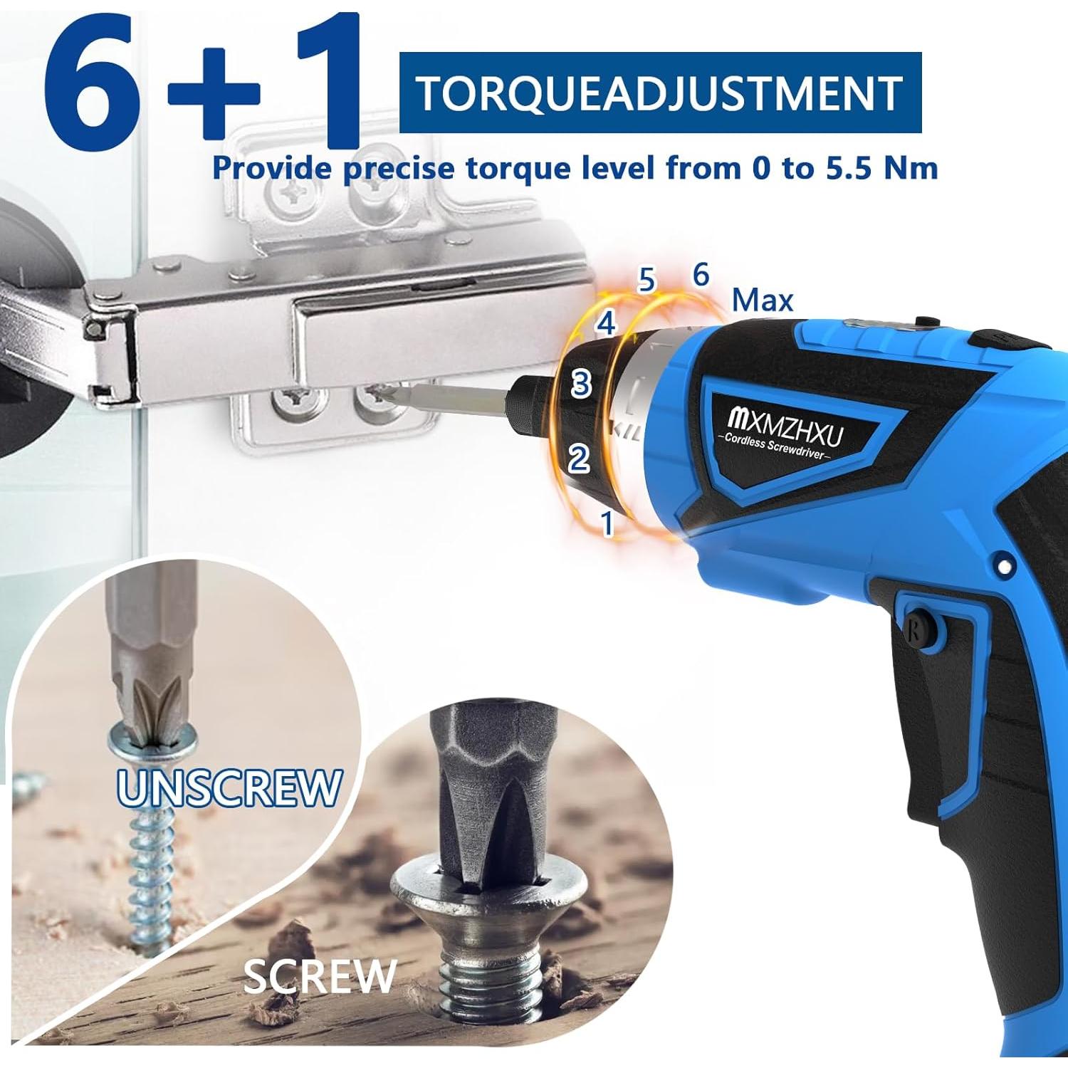 Destornillador Inalámbrico MXMZHXU 8V 10Nm 47 Accesorios