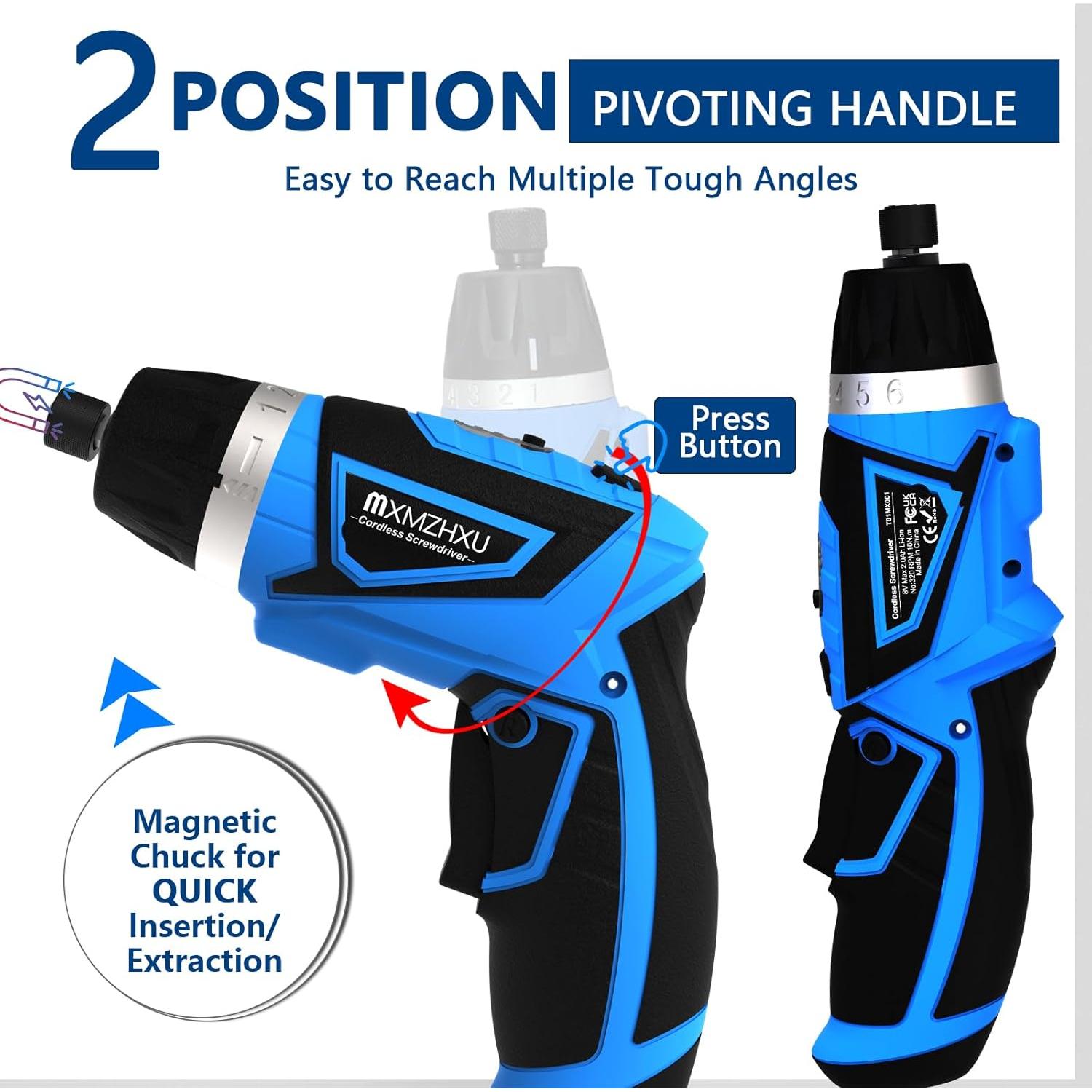 Destornillador Inalámbrico MXMZHXU 8V 10Nm 47 Accesorios