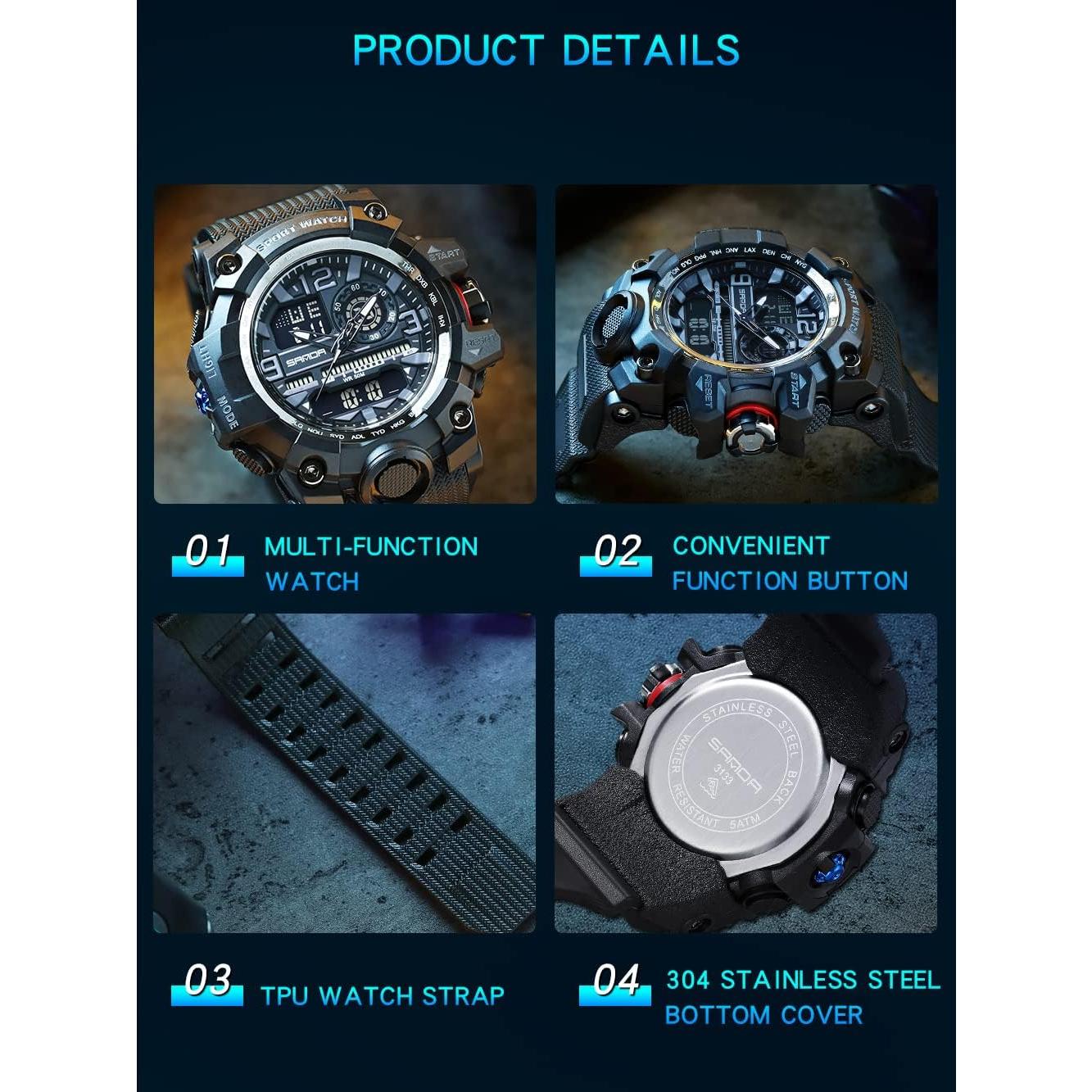 Reloj Deportivo Militar AIMES 3133 Analógico Digital Impermeable