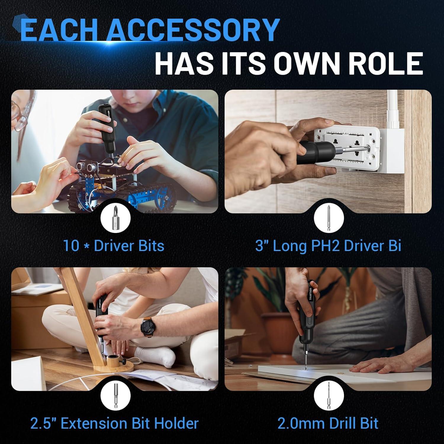 Destornillador Eléctrico LUFF 4V Recargable 250 RPM LED