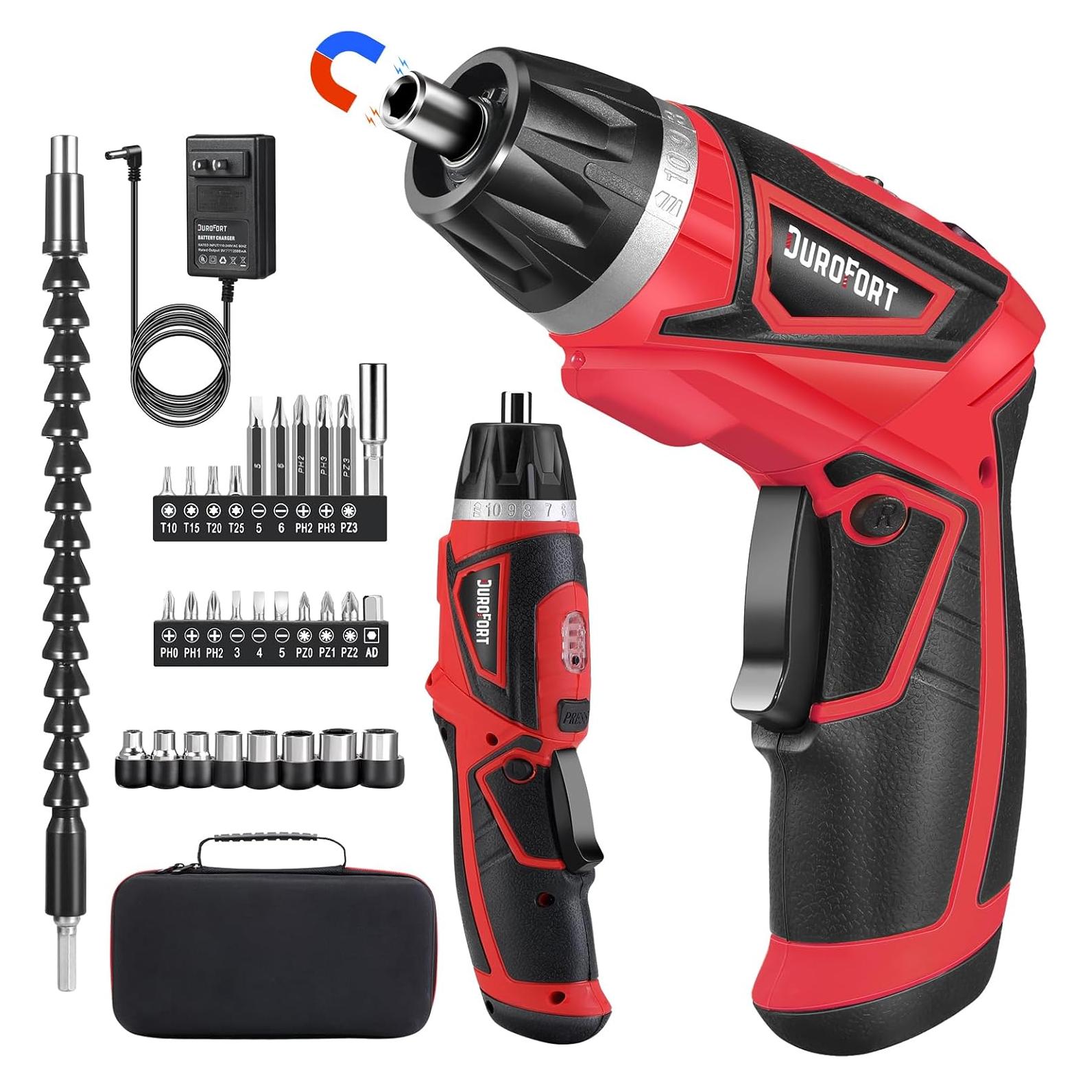 Destornillador eléctrico DuroFort 8V recargable 28 piezas