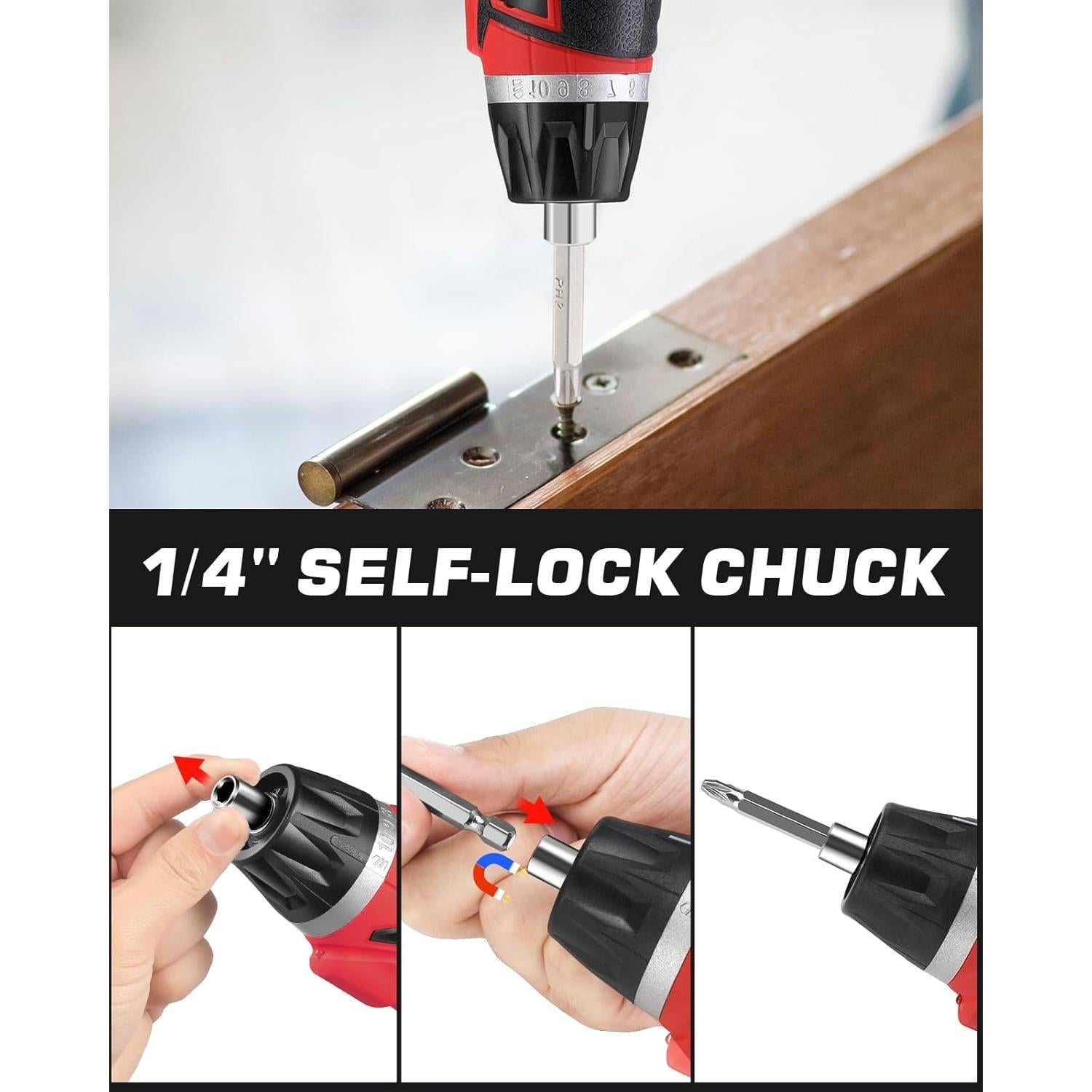 Destornillador eléctrico DuroFort 8V recargable 28 piezas