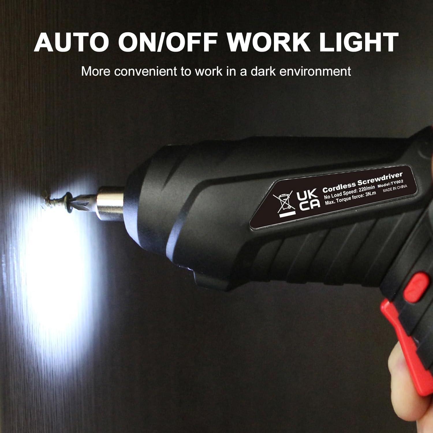 Destornillador Eléctrico MYMULIKE 3.6V Inalámbrico con 47 Acc.