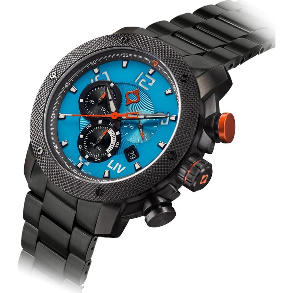 Reloj Cronógrafo Suizo LIV GX1 45mm Acero Inoxidable