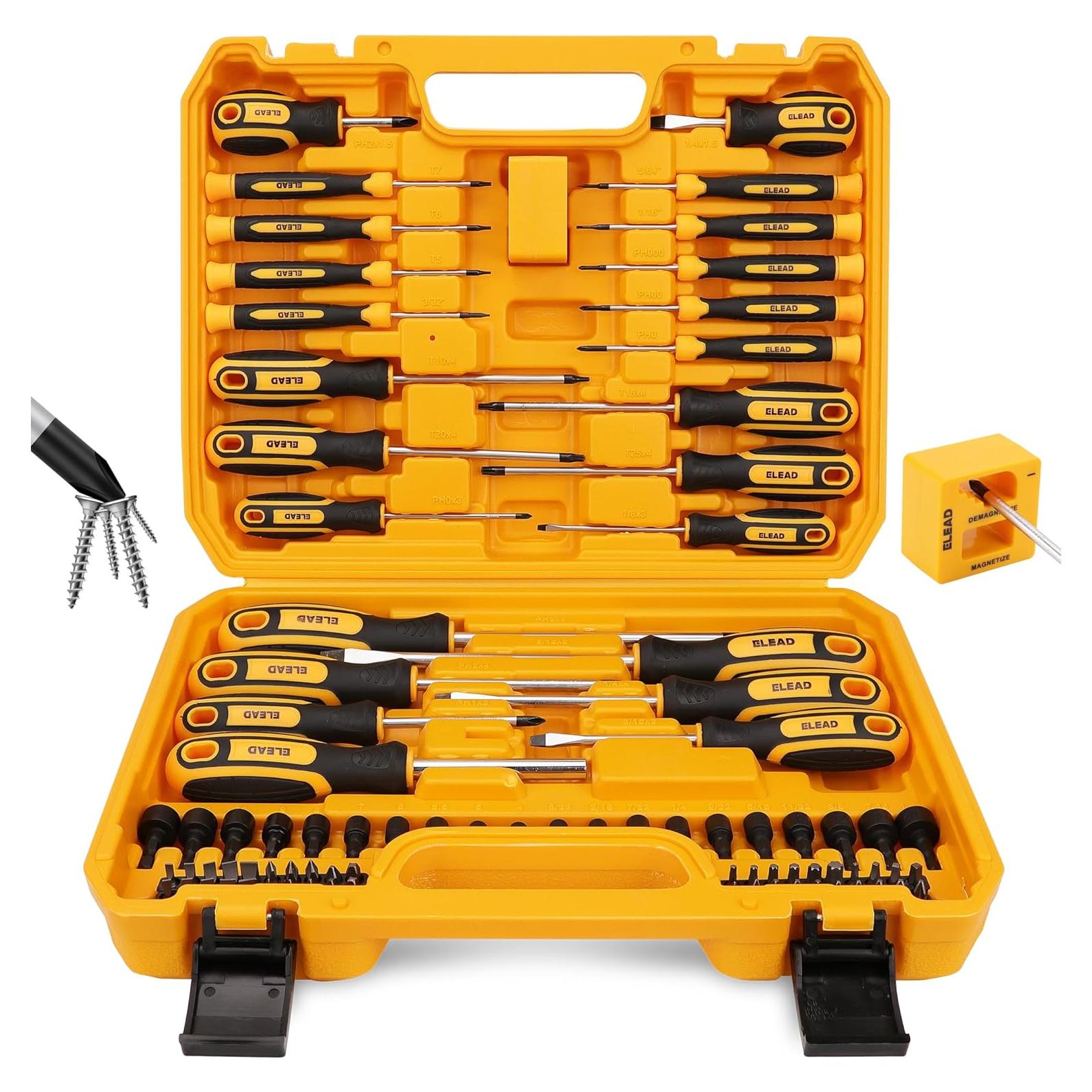 Juego de Destornilladores Magnéticos ELEAD 86 Piezas Ergonómico