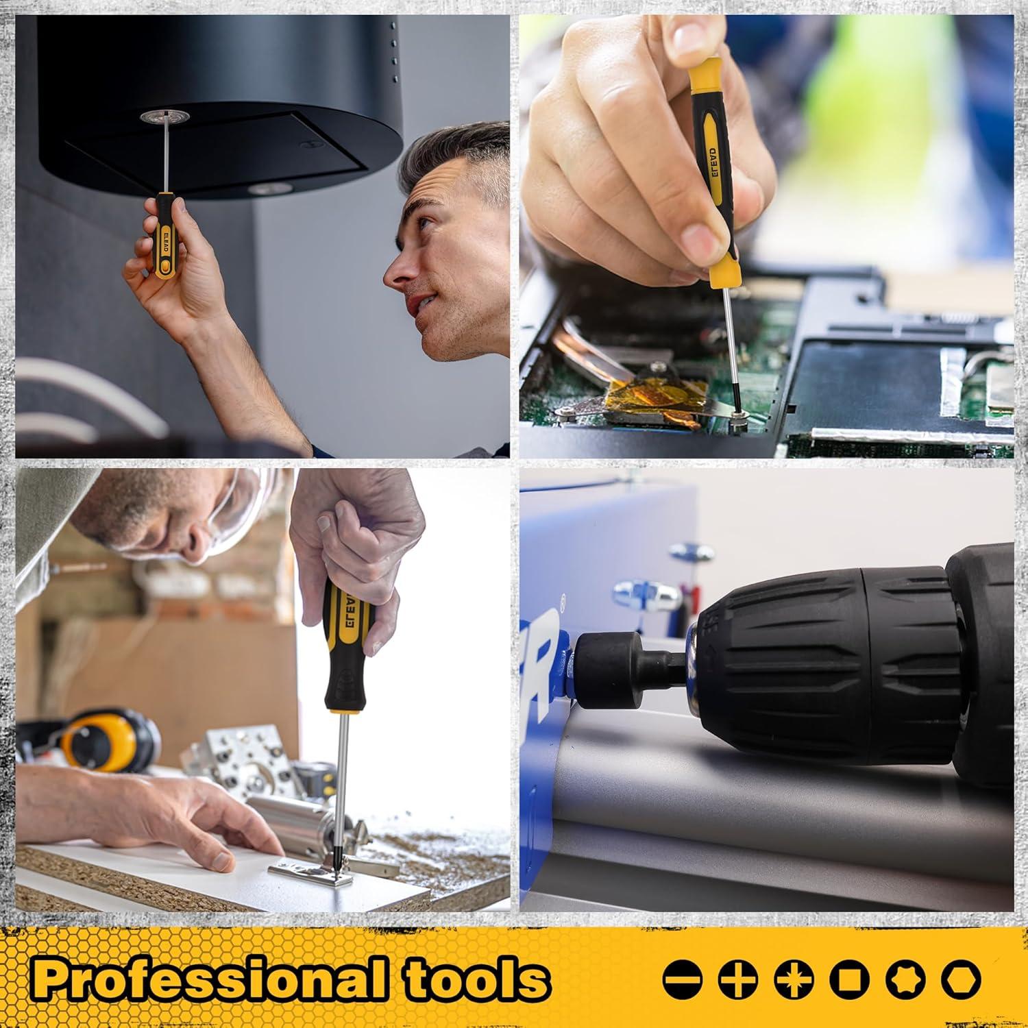 Juego de Destornilladores Magnéticos ELEAD 86 Piezas Ergonómico