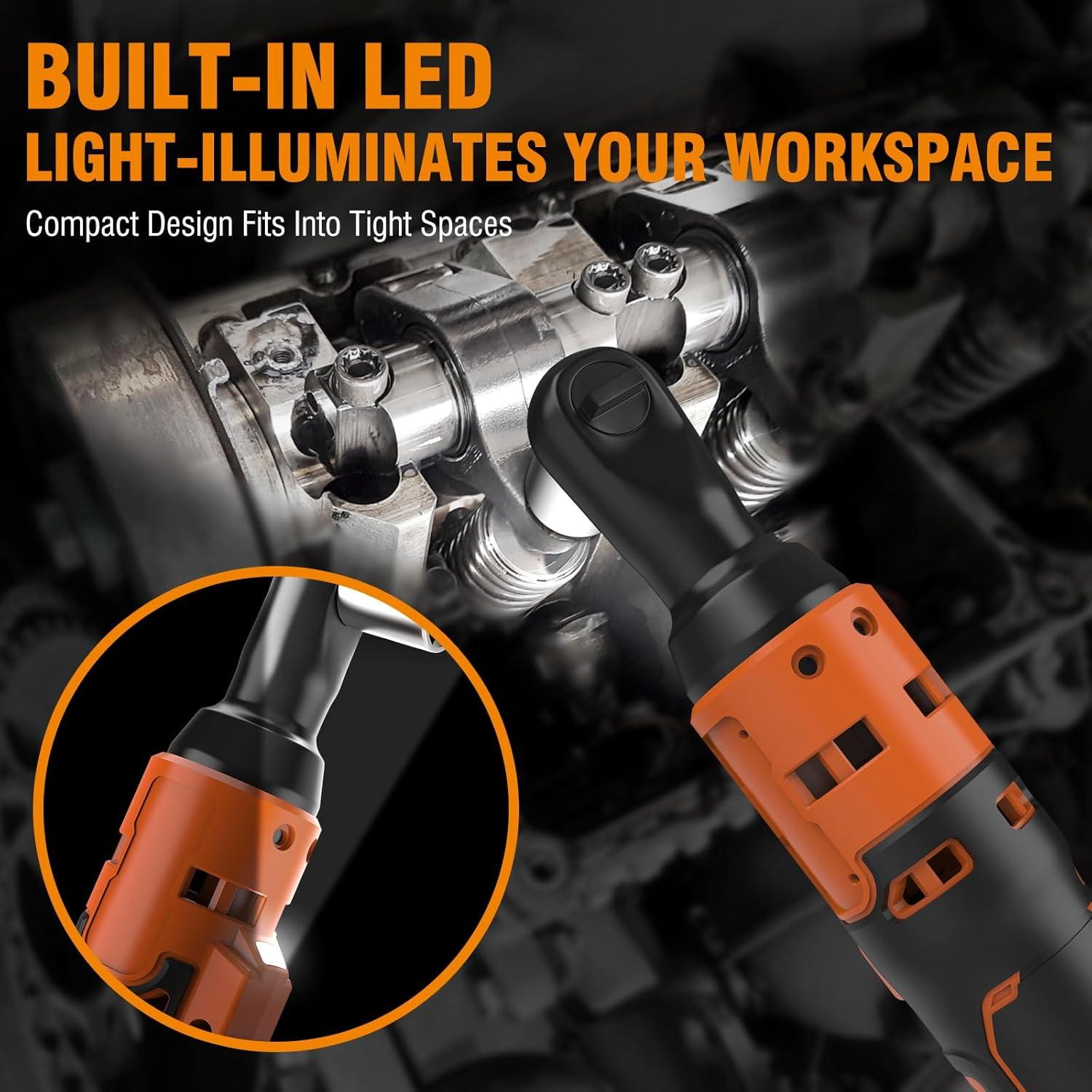 Llave de Trinquete Eléctrica Protmex 21V 80N.m con 8 Sockets