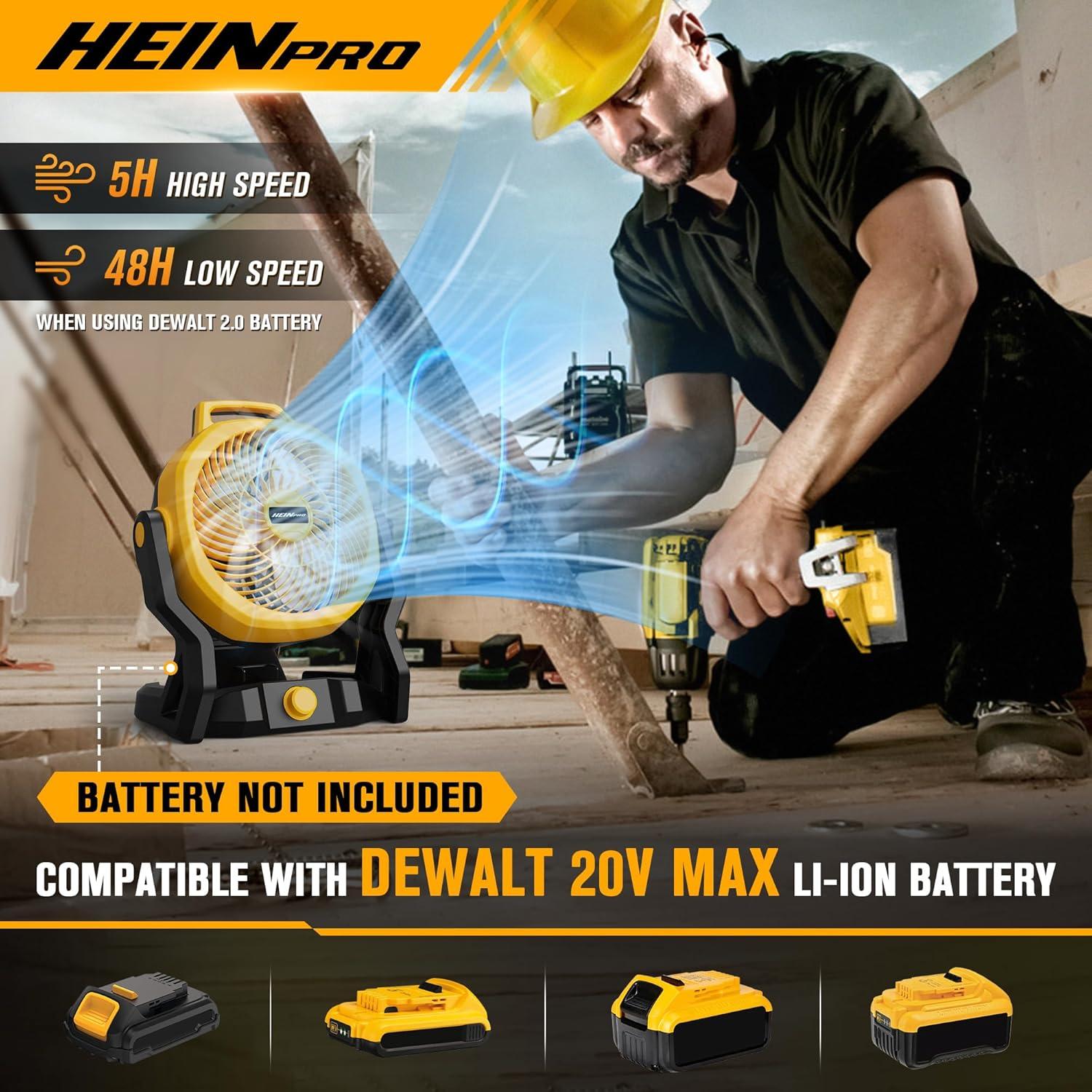 Ventilador Portátil HEINPRO 20V Max 650 CFM Bajo Ruido