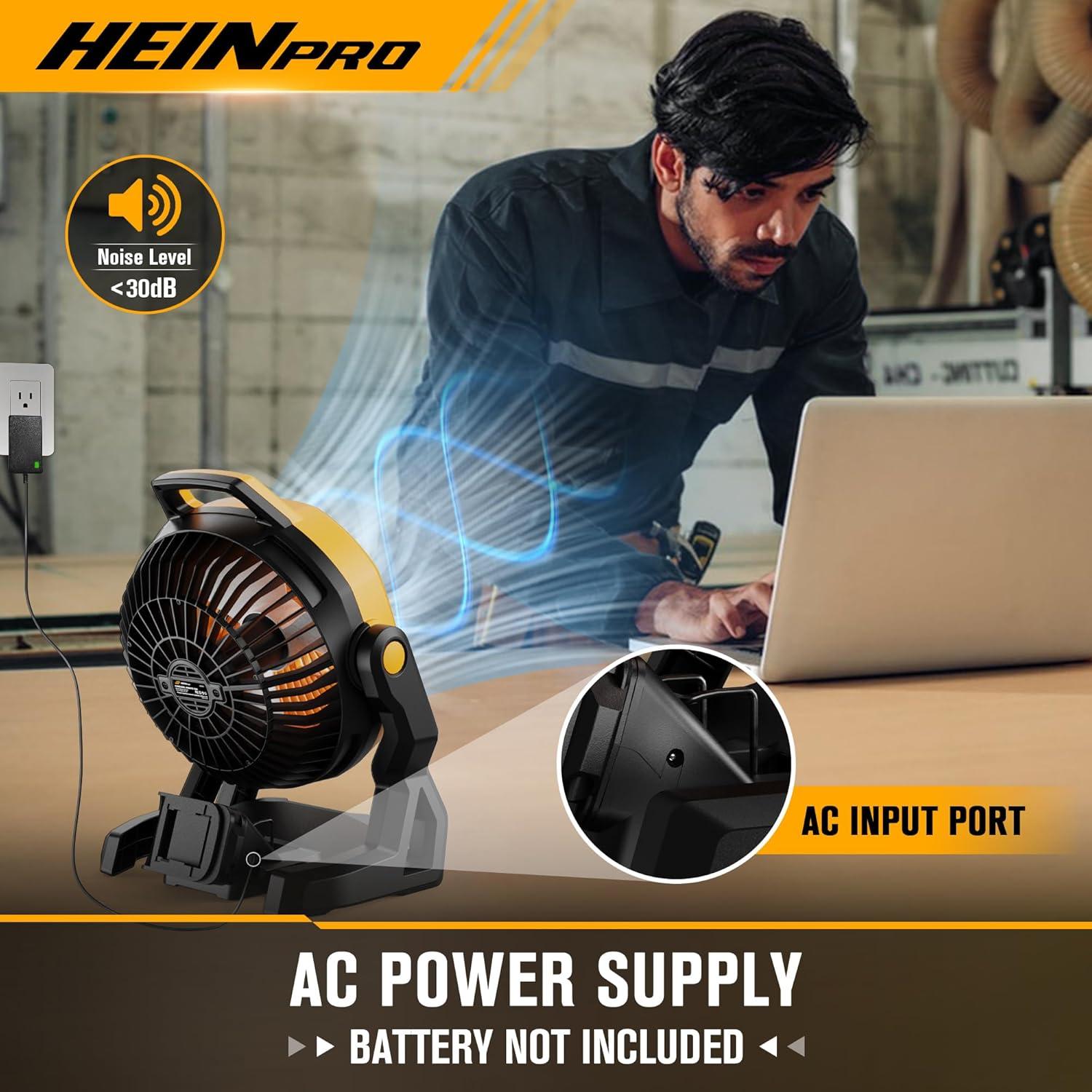 Ventilador Portátil HEINPRO 20V Max 650 CFM Bajo Ruido