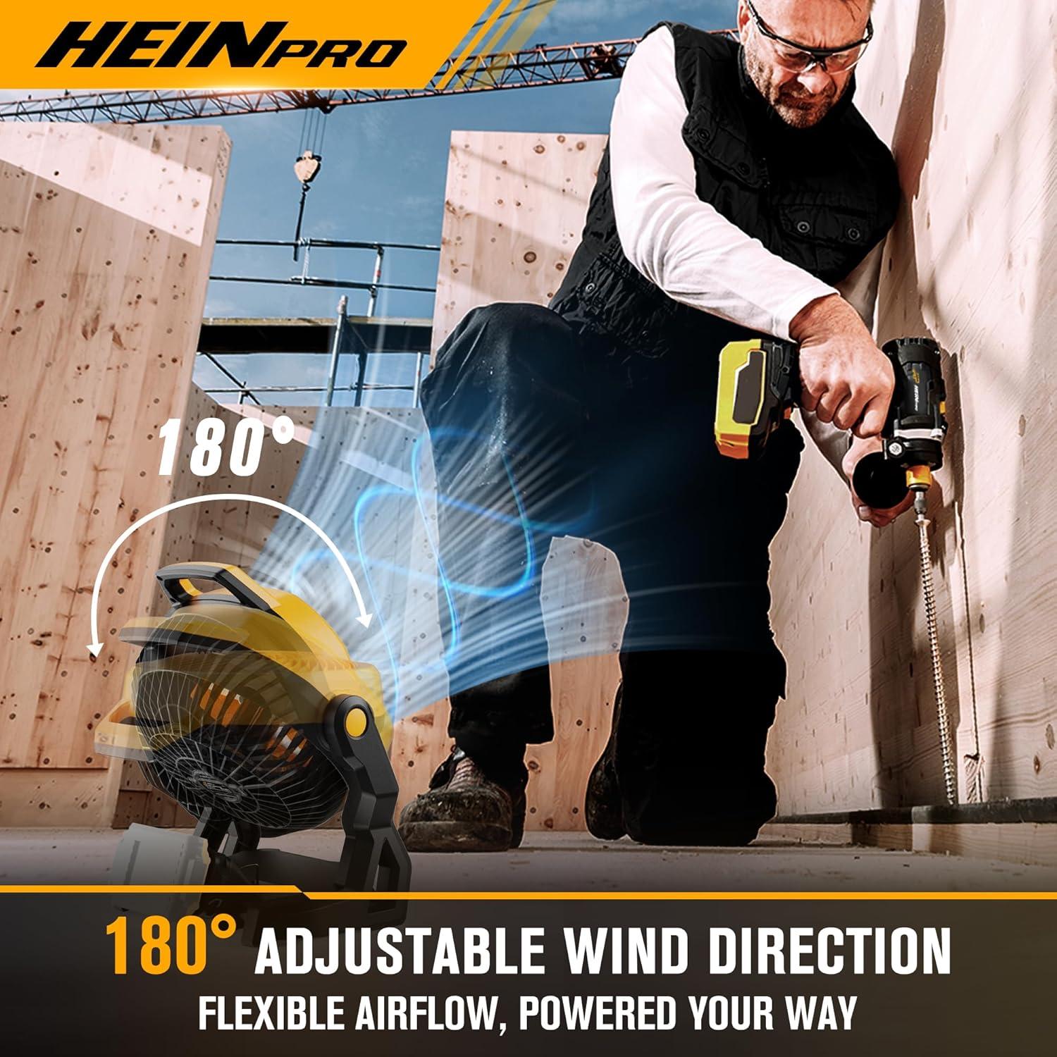 Ventilador Portátil HEINPRO 20V Max 650 CFM Bajo Ruido