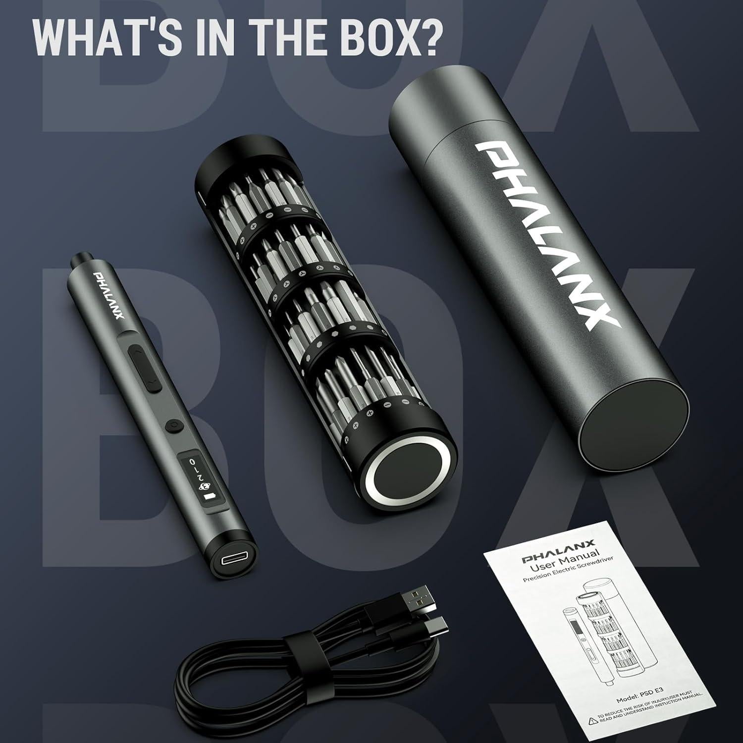 Destornillador Eléctrico PHALANX Mini 3.7V 60 Piezas