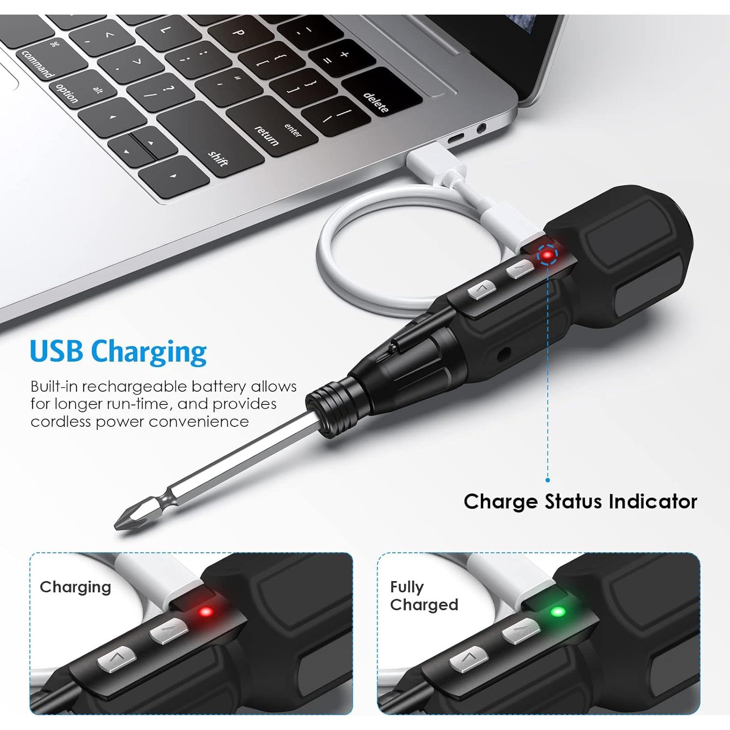 Destornillador Eléctrico AMIR Inalámbrico 3.6V con Luz LED