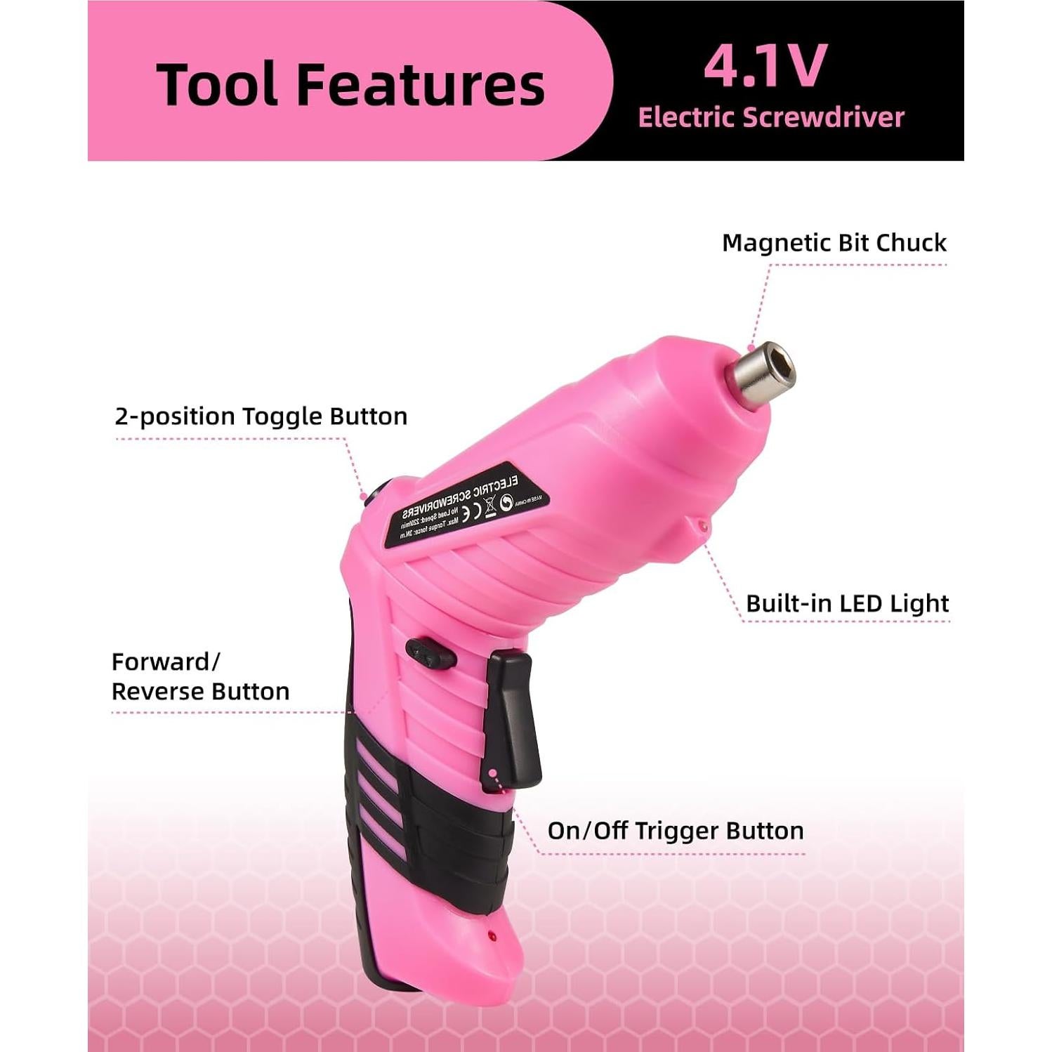 Destornillador Eléctrico Inalámbrico DuroFort 3.7V con 48 Piezas