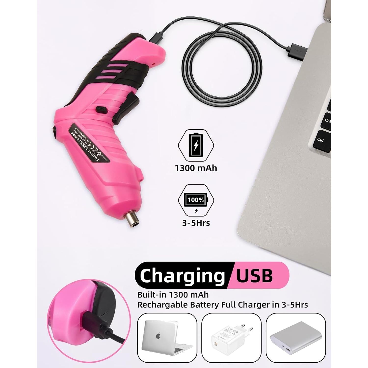 Destornillador Eléctrico Inalámbrico DuroFort 3.7V con 48 Piezas