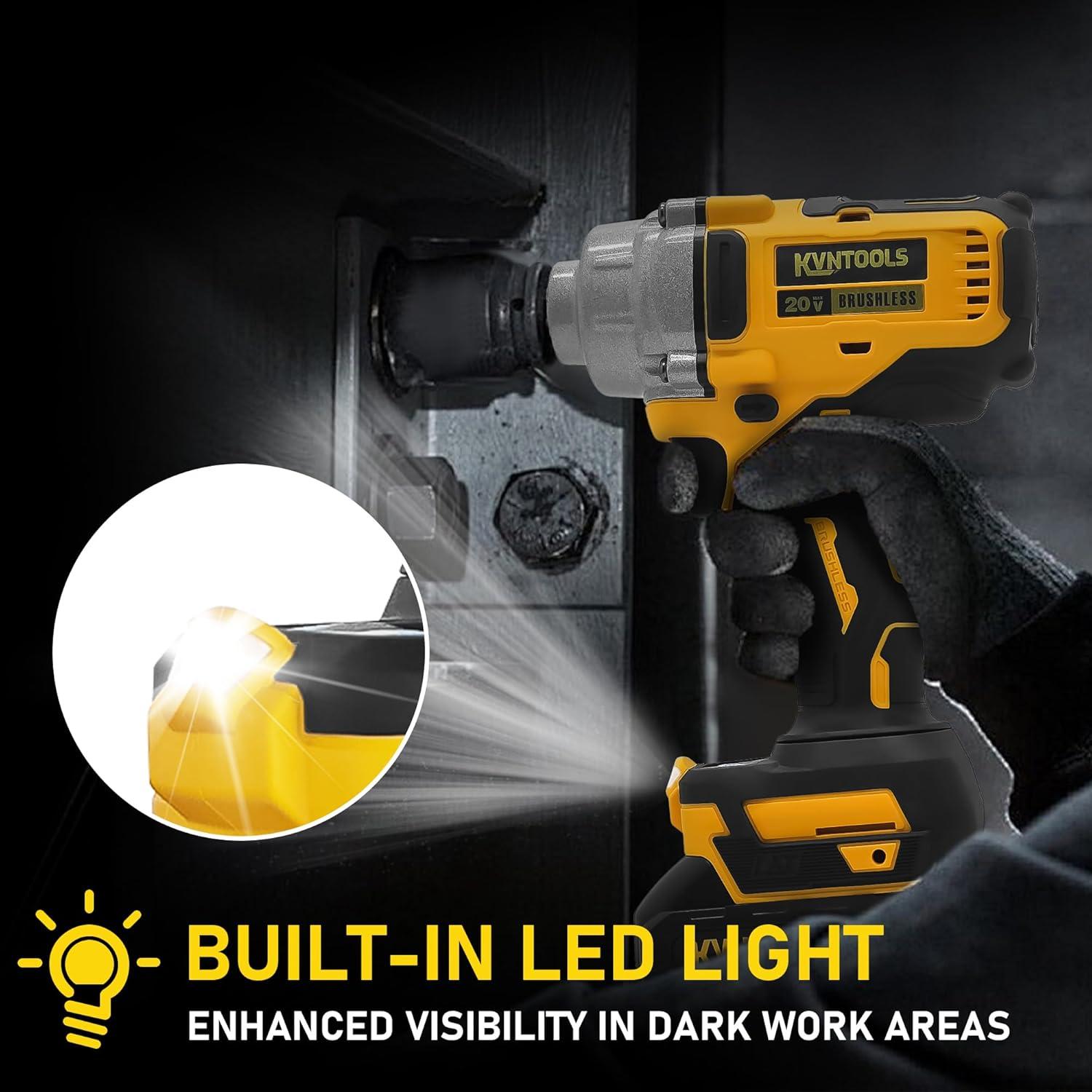 Llave de Impacto Inalámbrica KVNTOOLS 1000N.m 21V con 2 Baterías