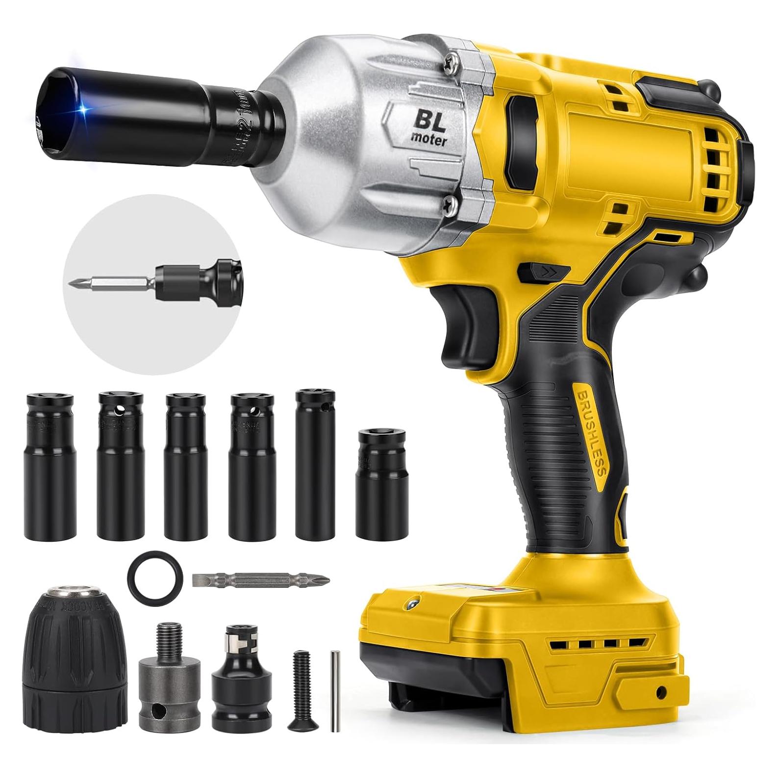 Llave de impacto inalámbrica LEZZYRUCK 1000Nm 20V Max con LED