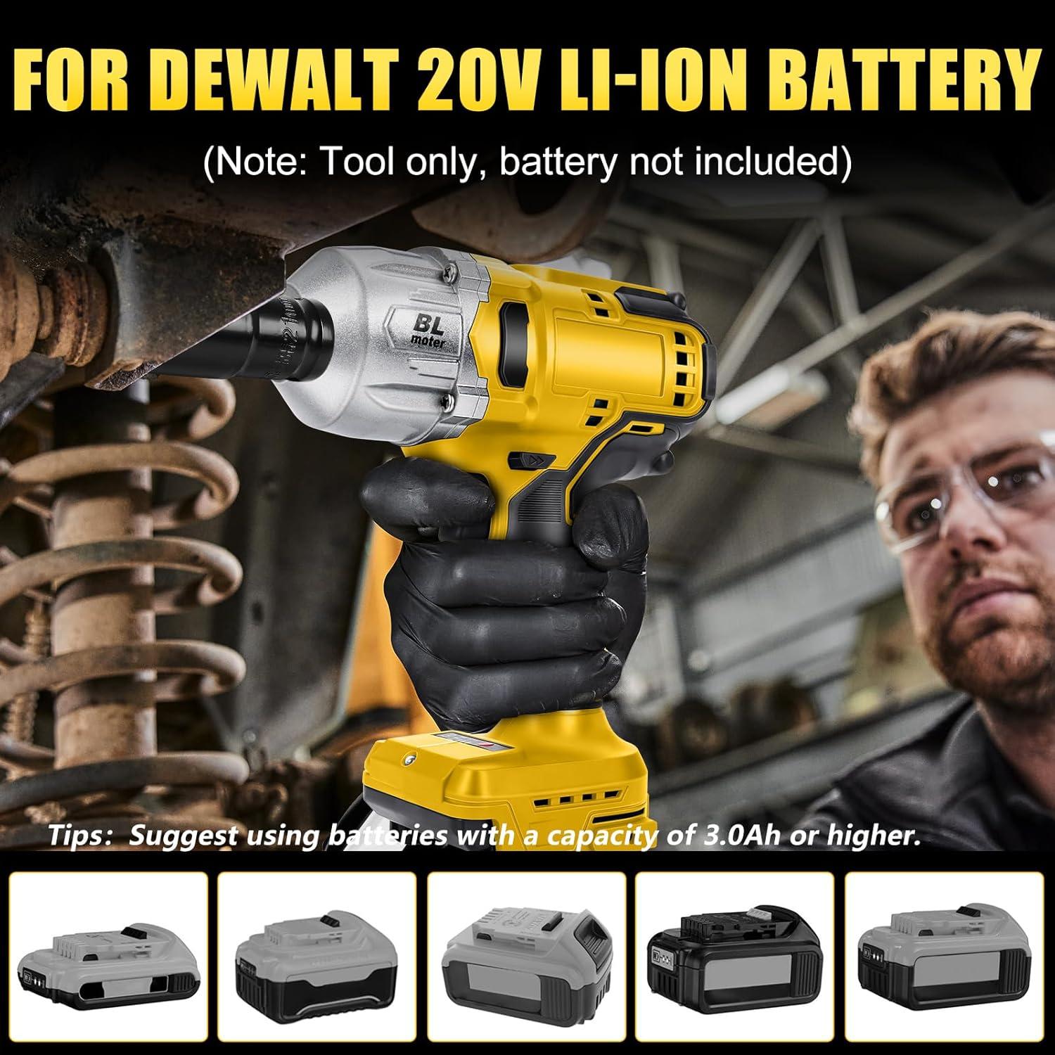 Llave de impacto inalámbrica LEZZYRUCK 1000Nm 20V Max con LED