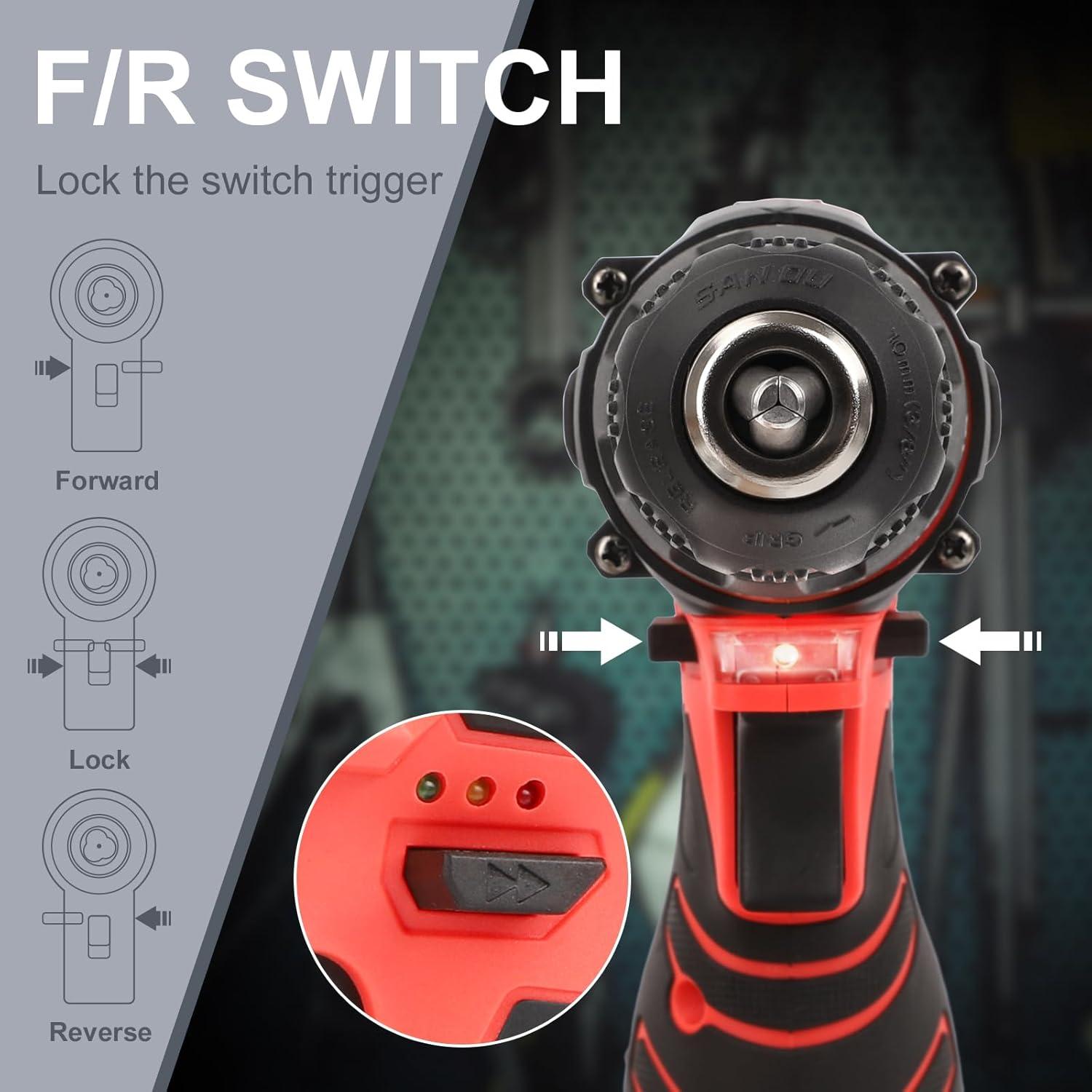 Taladro Inalámbrico COMOWARE 12V con Accesorios 23 Piezas