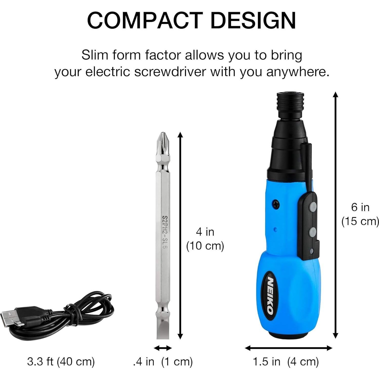 Destornillador Eléctrico Inalámbrico NEIKO 10577A 3.6V