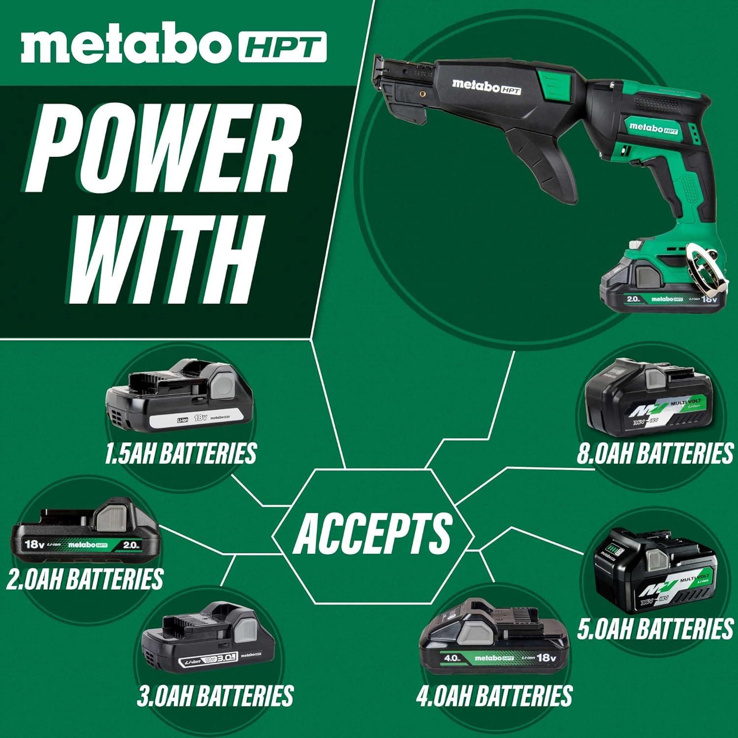 Atornillador de Placas de Yeso Inalámbrico Metabo HPT 18V