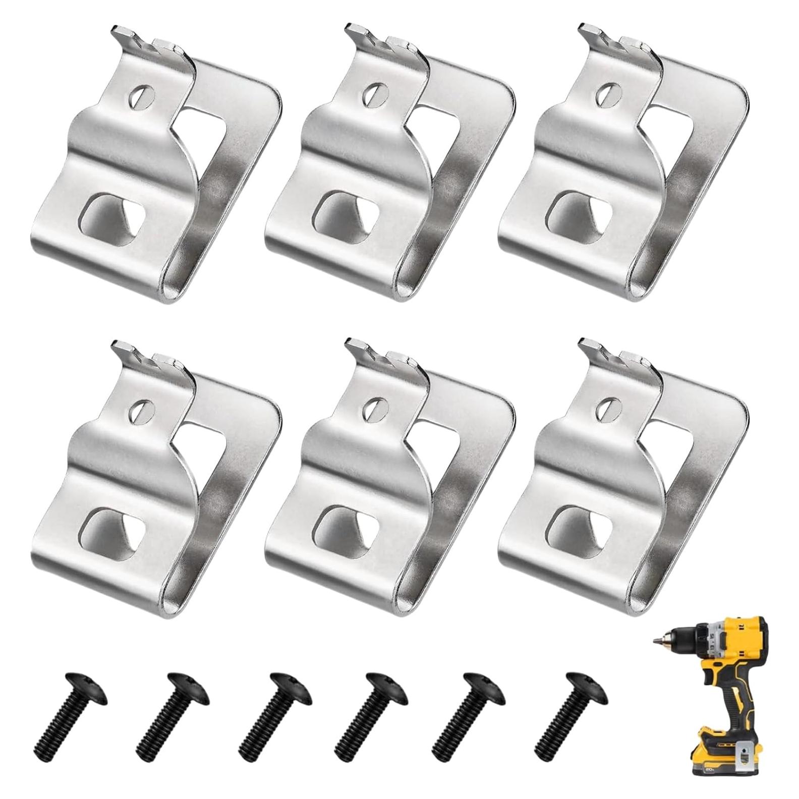6 Clips de Cinturón Dewalt N268241 Acero Inoxidable
