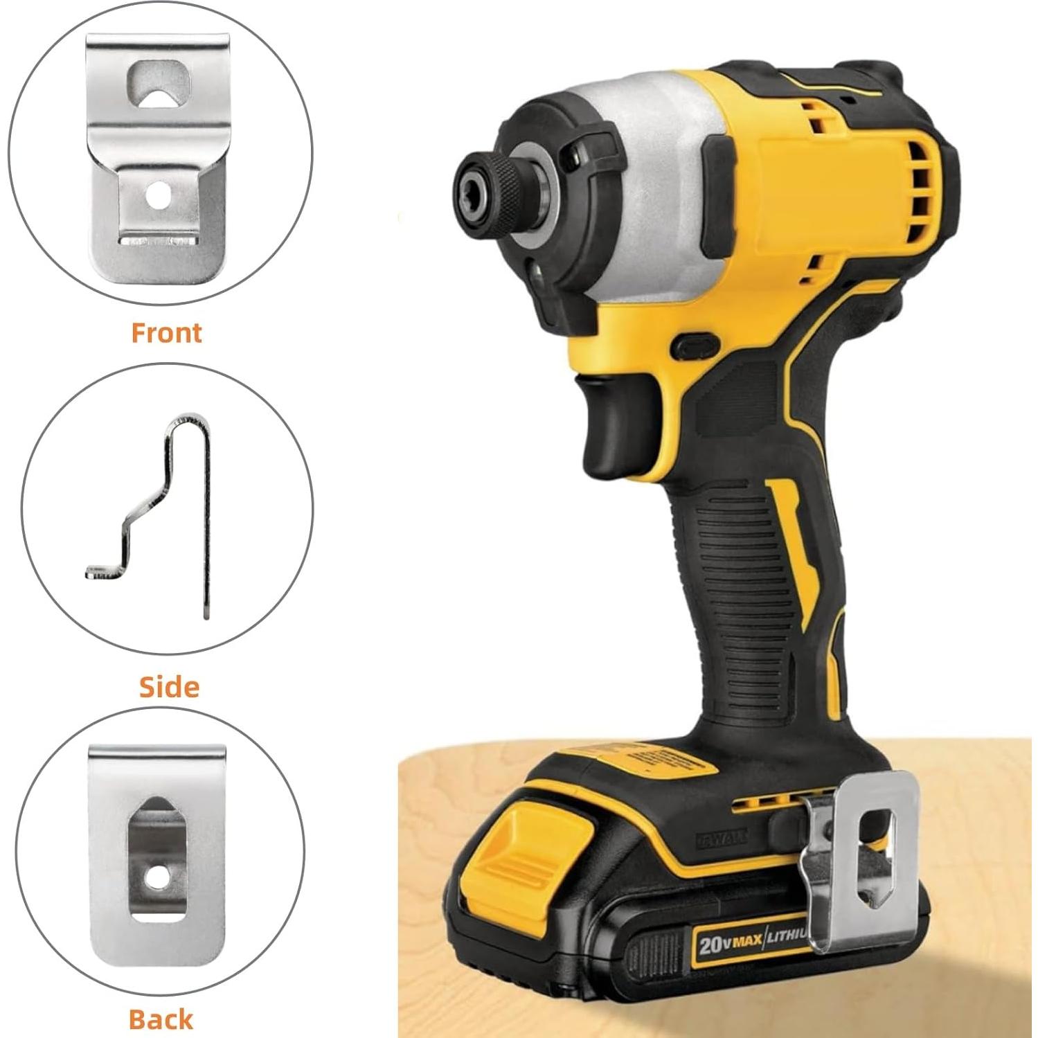 6 Clips de Cinturón Dewalt N268241 Acero Inoxidable