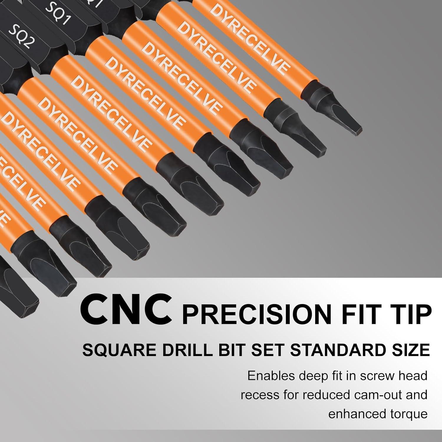 Juego de Puntas Cuadradas DYRECELVE 12 Piezas Acero S2