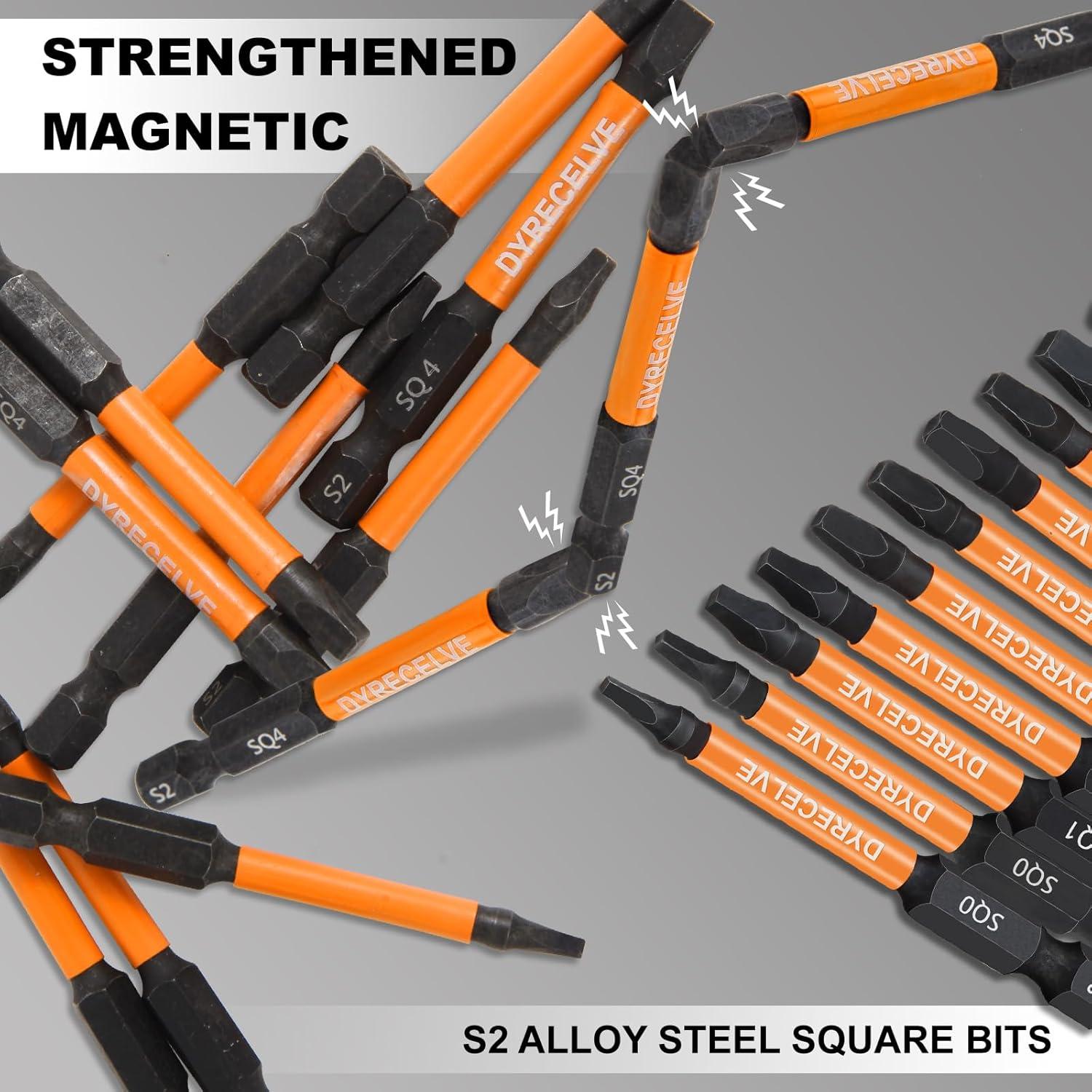 Juego de Puntas Cuadradas DYRECELVE 12 Piezas Acero S2