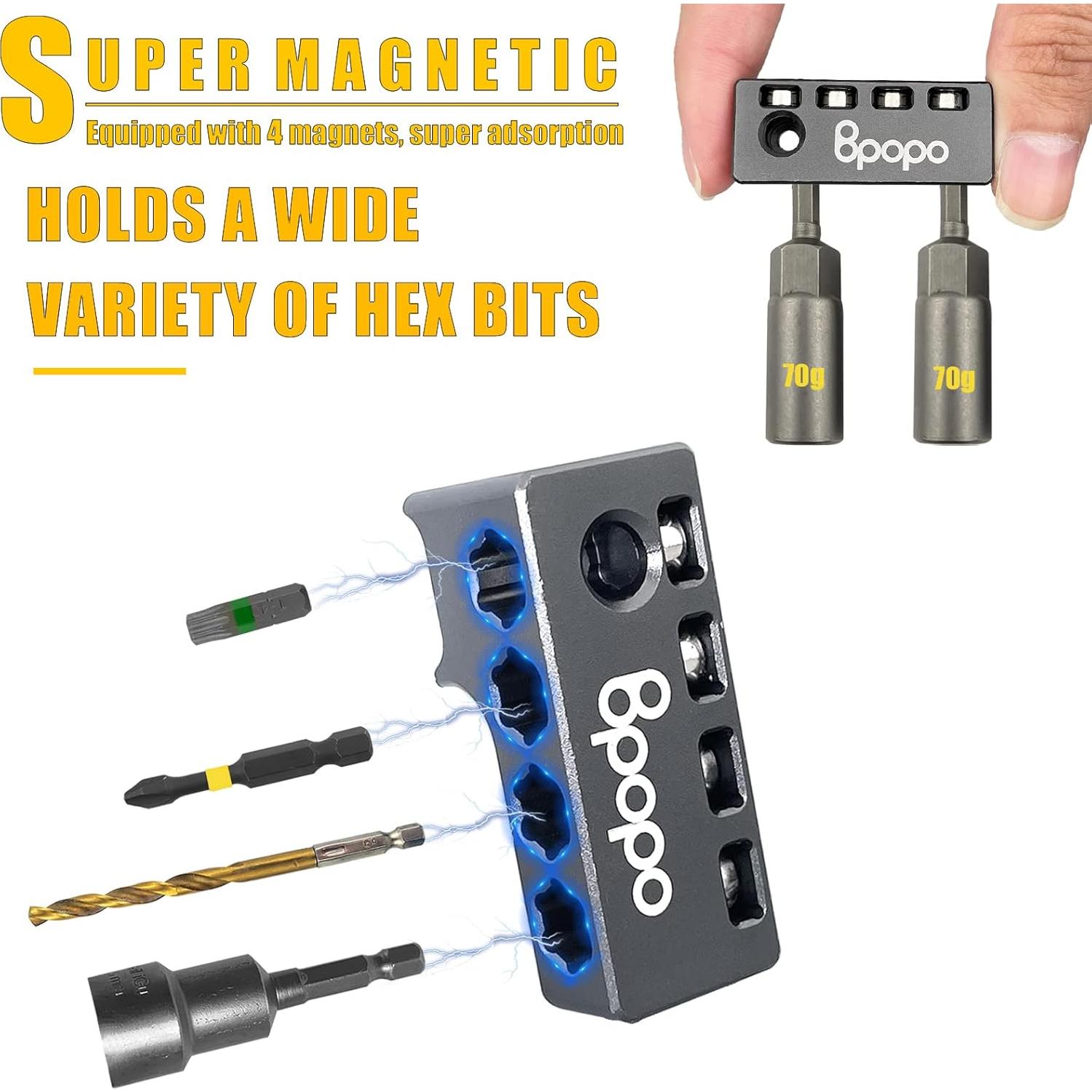 Soporte de Bits de Aluminio BPOPO para Taladro Dewalt 1/4"