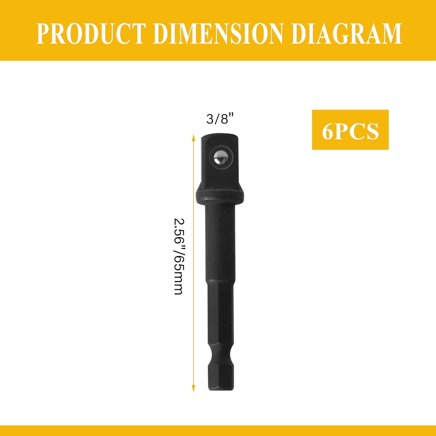 Conjunto de Adaptadores de Enchufe DeWalt DW2542IR - 6 Piezas