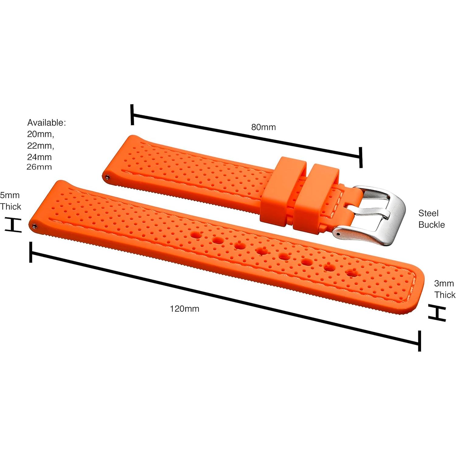 Banda de Reloj Deportiva ALPINE 22mm Silicona Impermeable