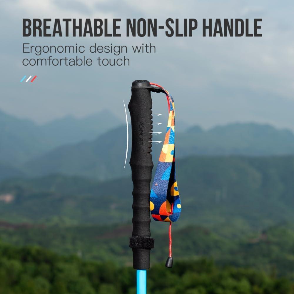 AONIJIE Bastones de Senderismo 110cm y 120cm Antichoque