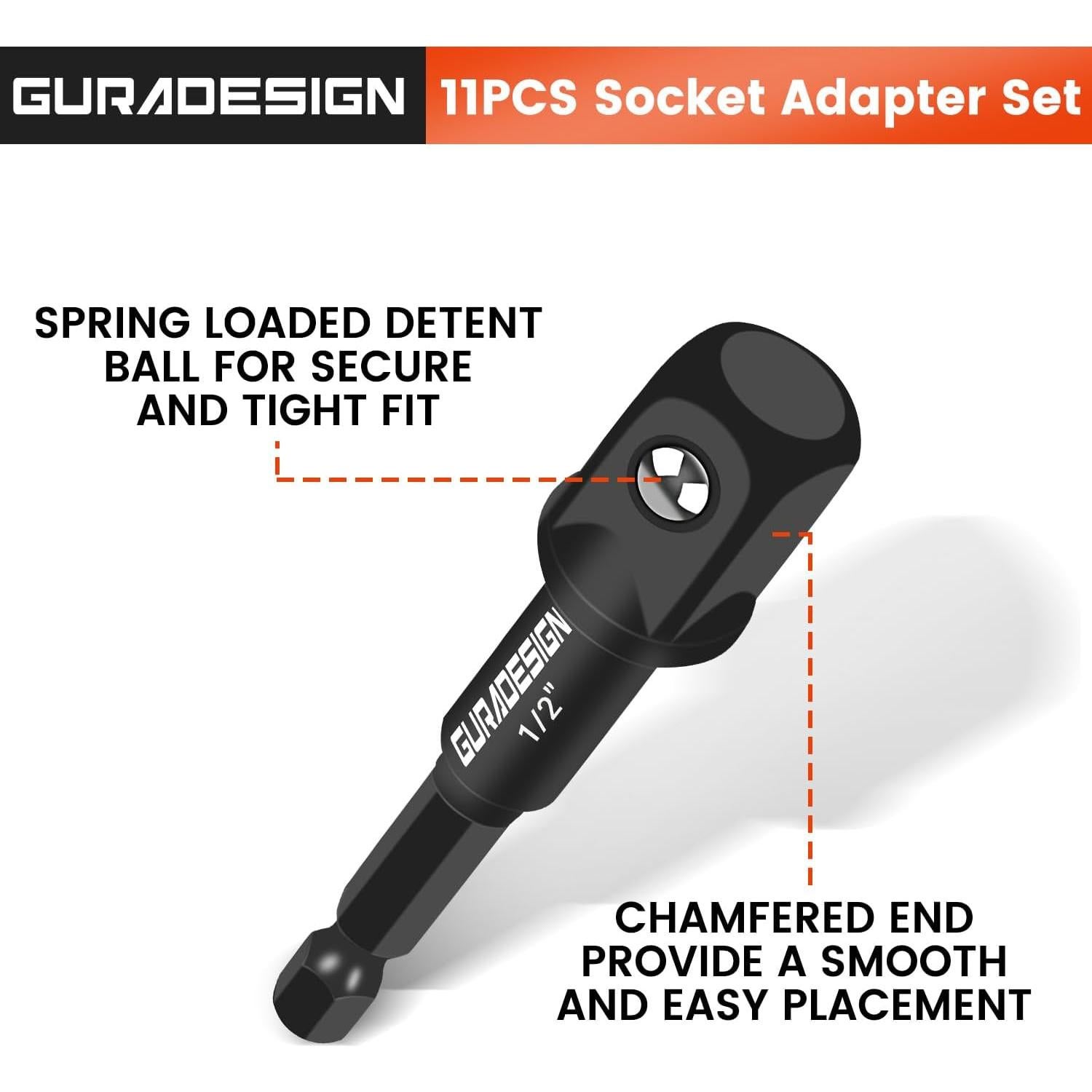 Juego de Adaptadores de Enchufe GURADESIGN 11 Piezas Hexagonal