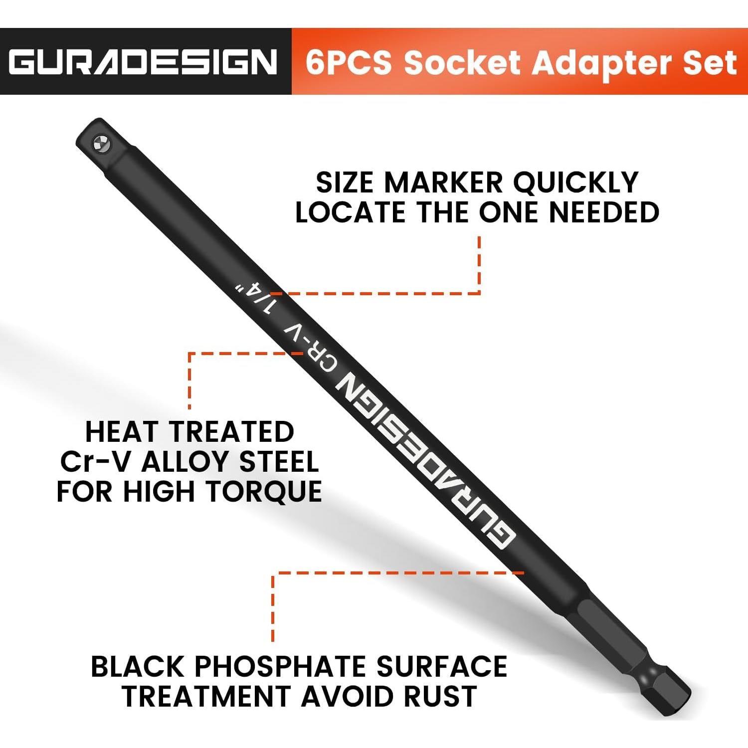 Juego de Adaptadores de Enchufe GURADESIGN 11 Piezas Hexagonal