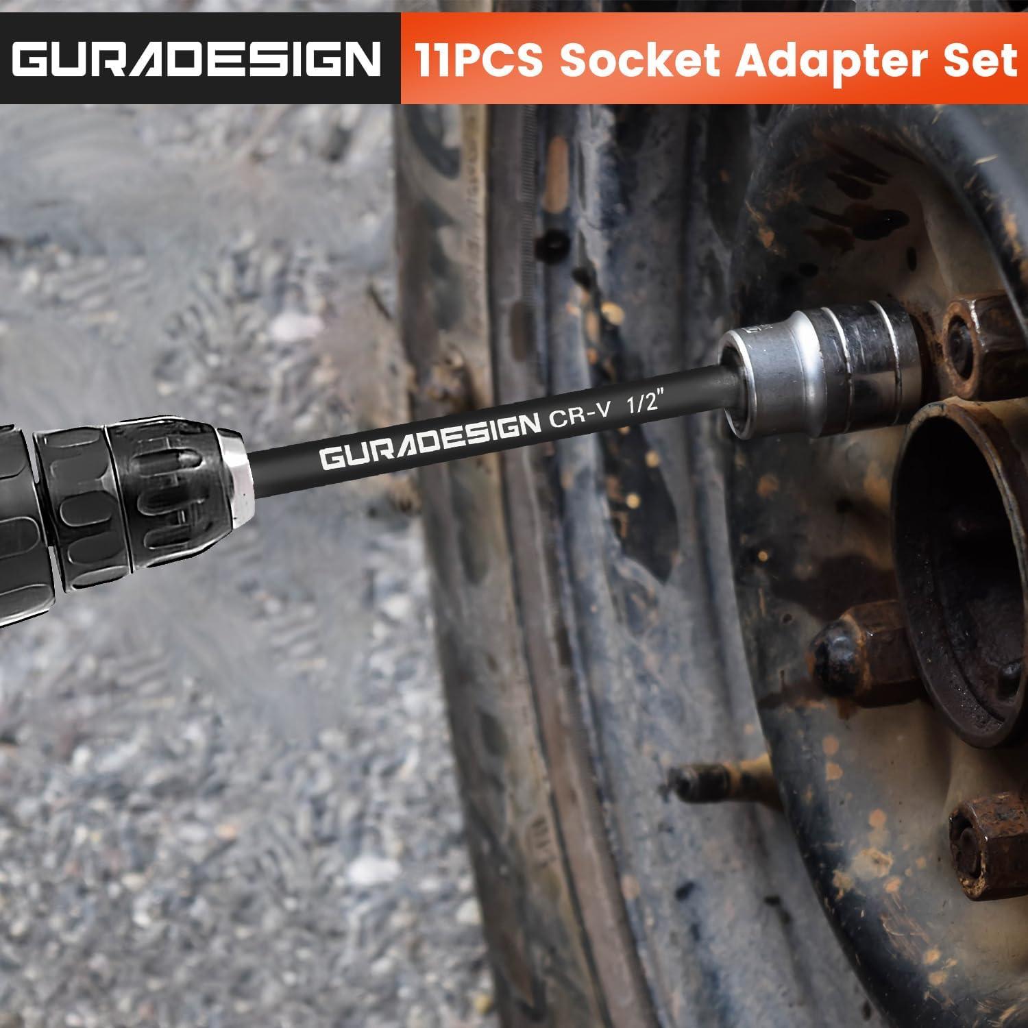 Juego de Adaptadores de Enchufe GURADESIGN 11 Piezas Hexagonal