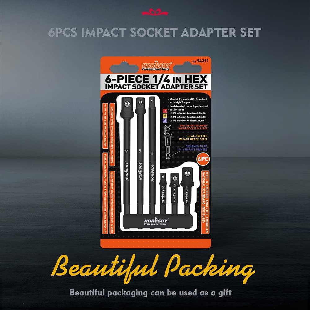 Adaptadores de Enchufe de Impacto HORUSDY 6 Piezas 3 y 6"