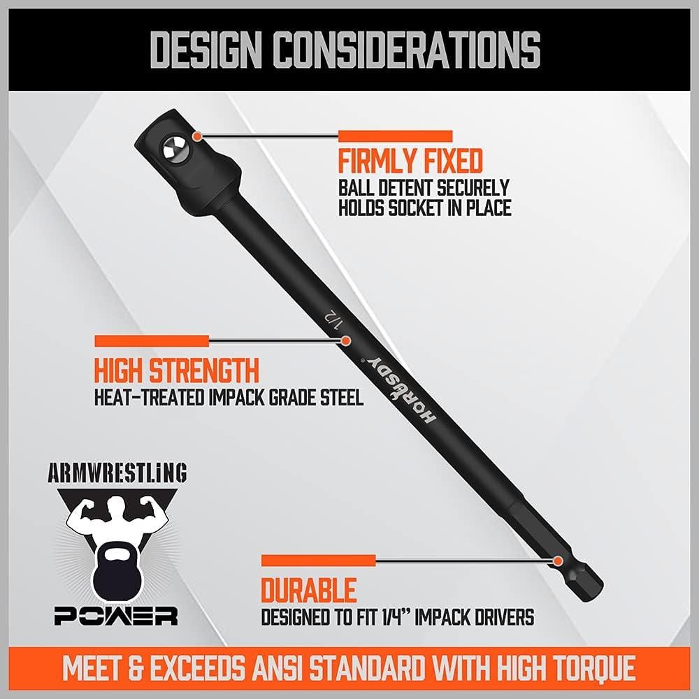 Adaptadores de Enchufe de Impacto HORUSDY 6 Piezas 3 y 6"