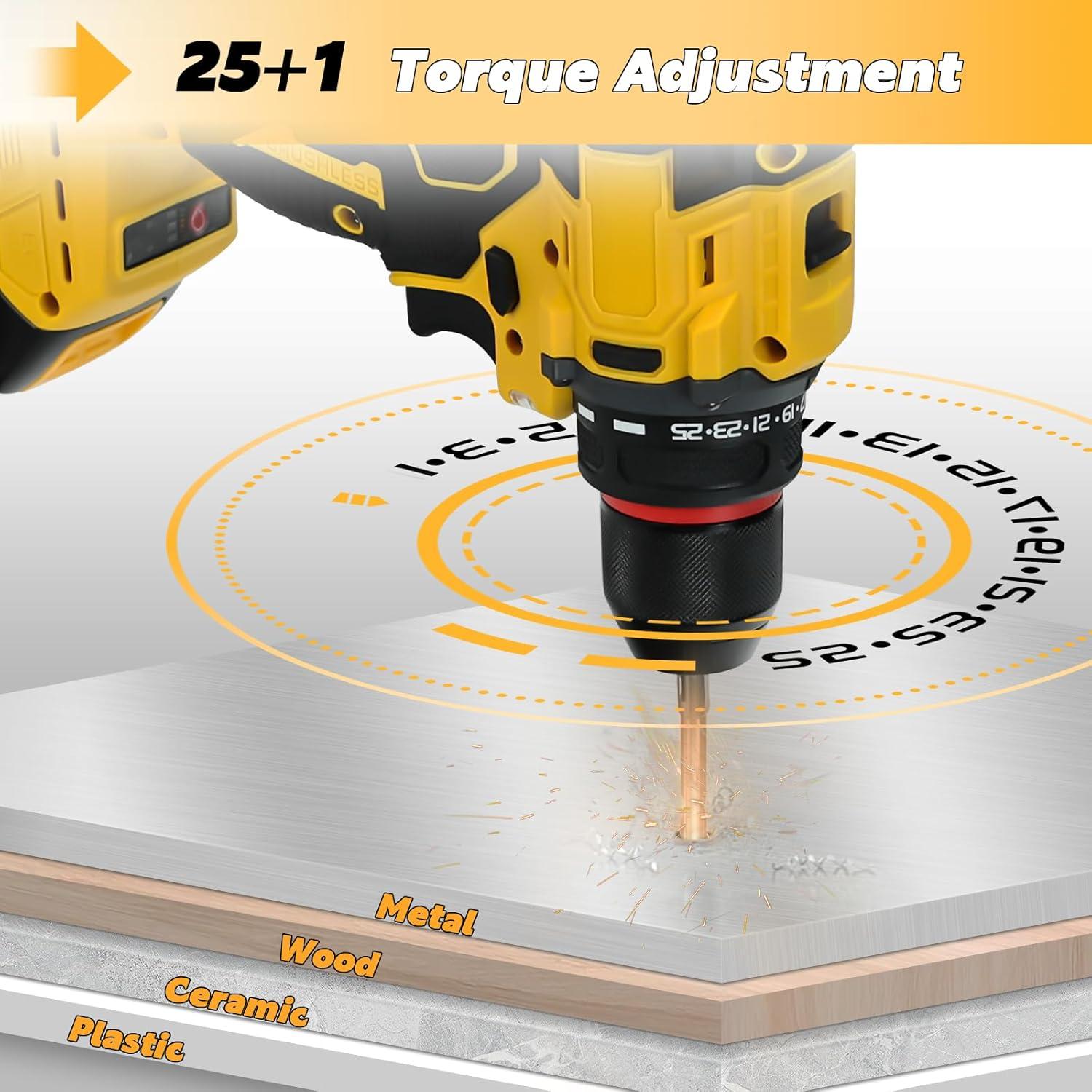 Taladro Inalámbrico HLiePiHa 20V 2 Velocidades 60N.M