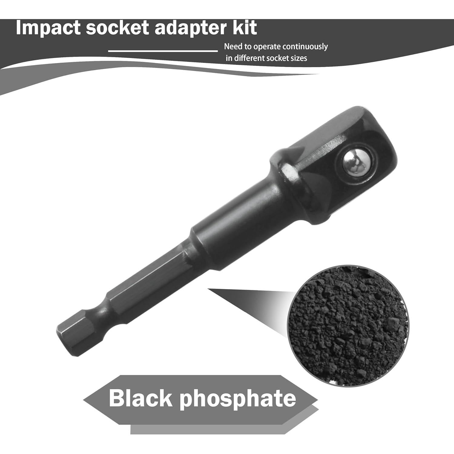 Adaptador de Enchufe DeWalt DW2542IR 3 Piezas 1/4"-3/8"