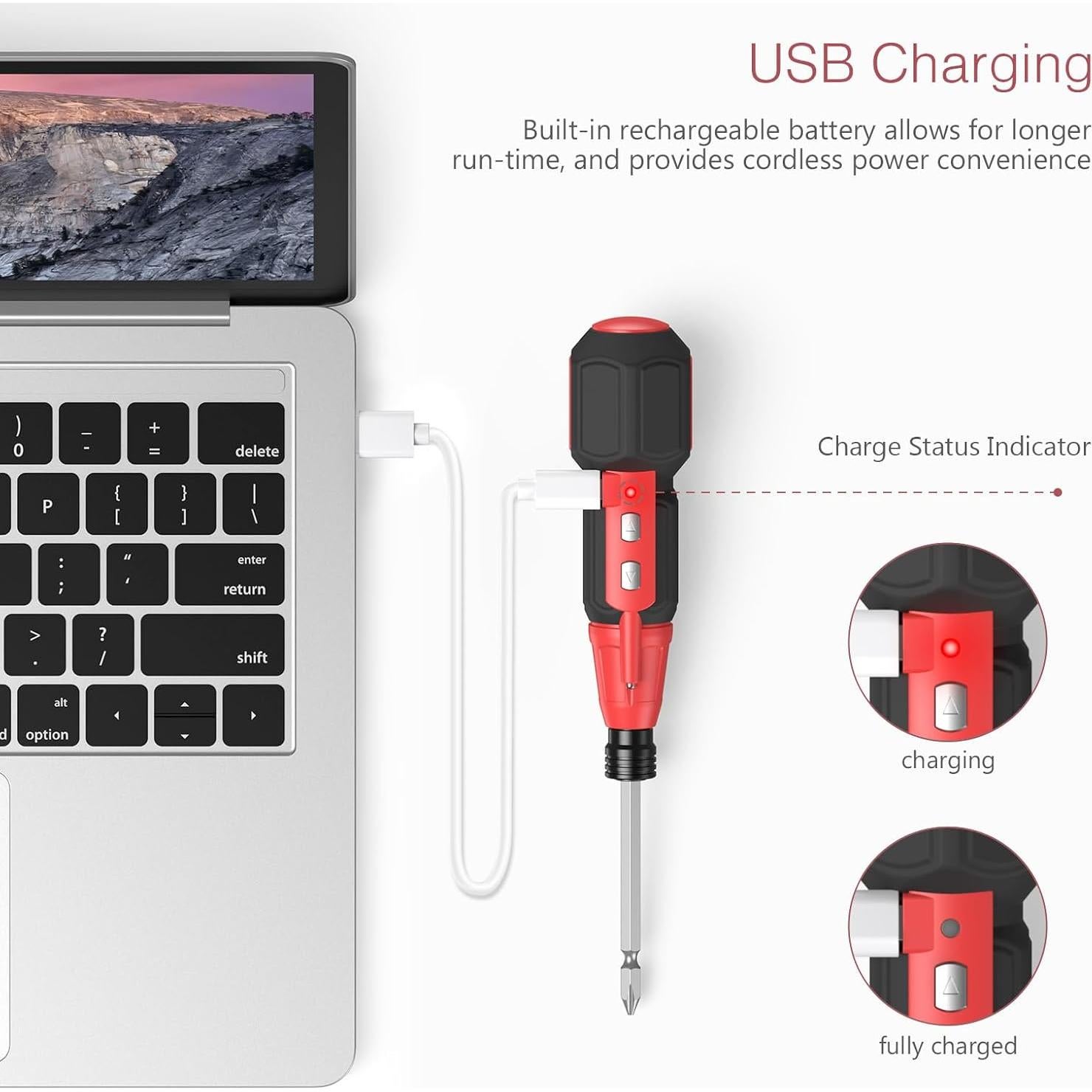 Destornillador Eléctrico LOFICOPER Inalámbrico 10 Puntas LED