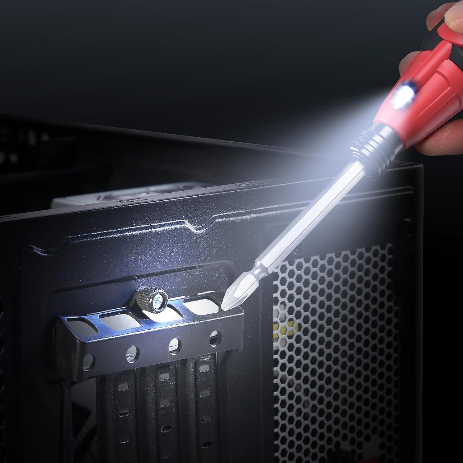 Destornillador Eléctrico LOFICOPER Inalámbrico 10 Puntas LED